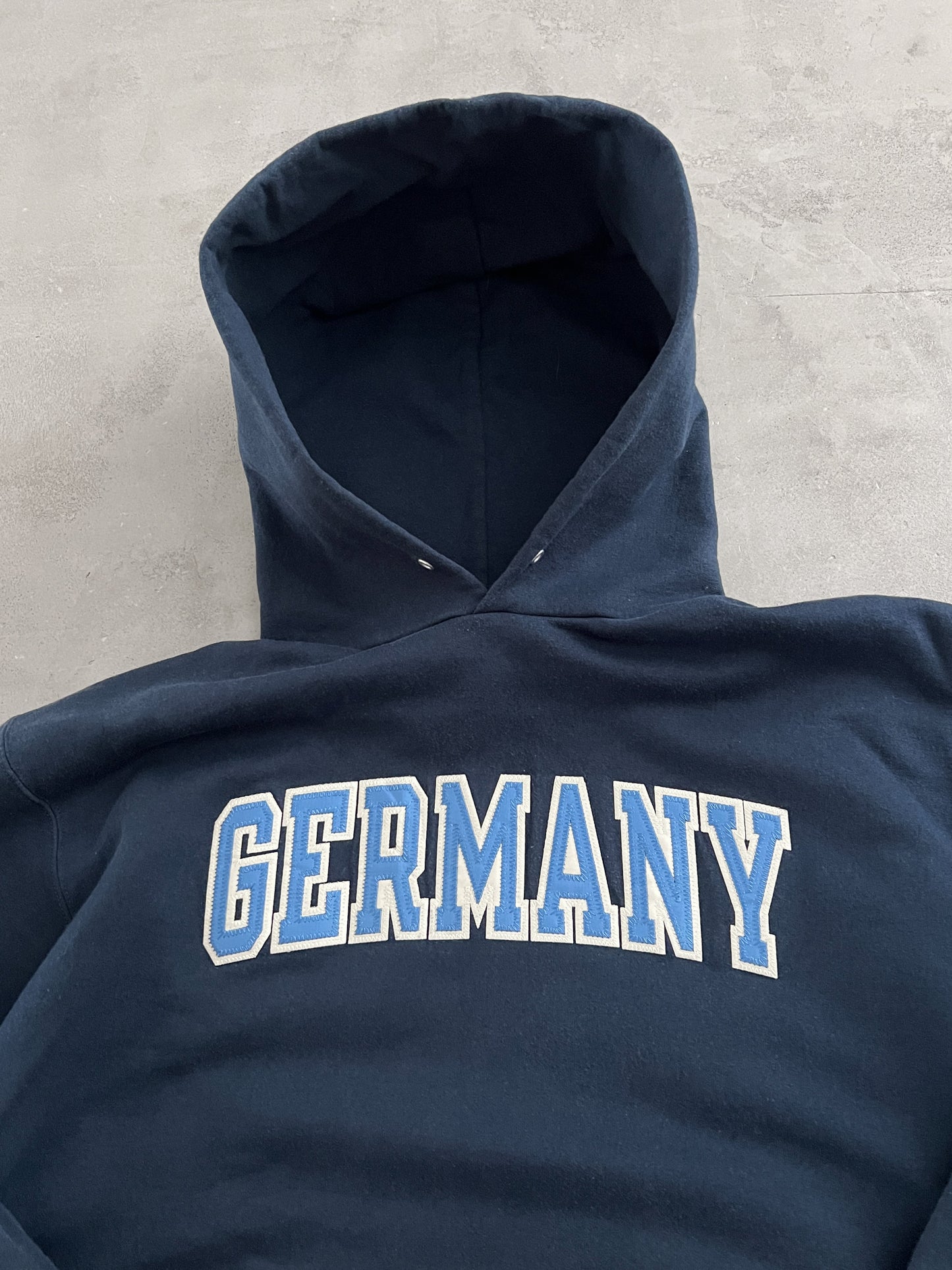 NAVY CHAMPION GERMANY HOODIE - 2000S - M/L