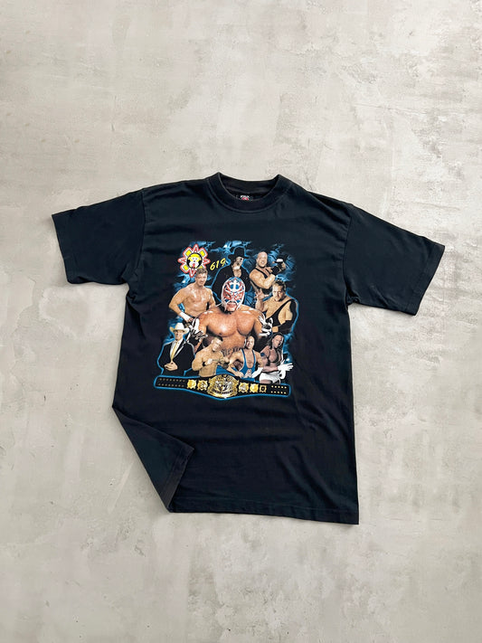 BLACK WWE WRESTLING TEE - 2000S - M/L