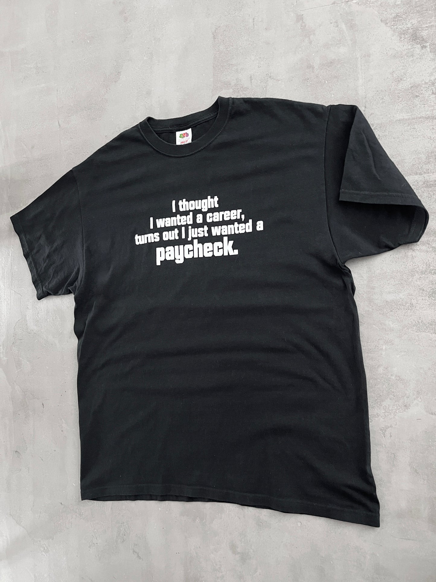 BLACK PAYCHECK PARODY TEE - 2000S - XL