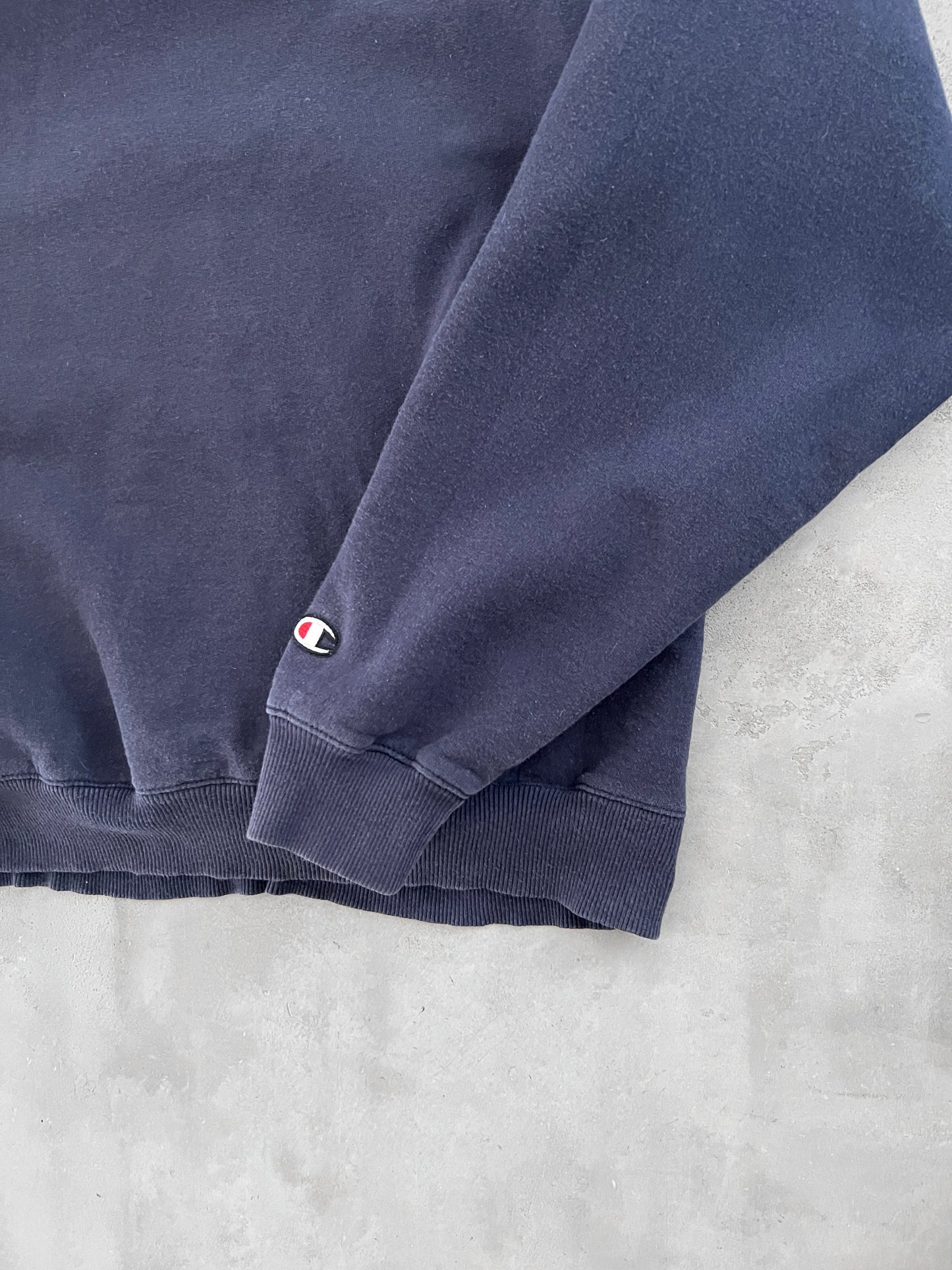 FADED NAVY CHAMPION SWEATER - 1990S - XL/L