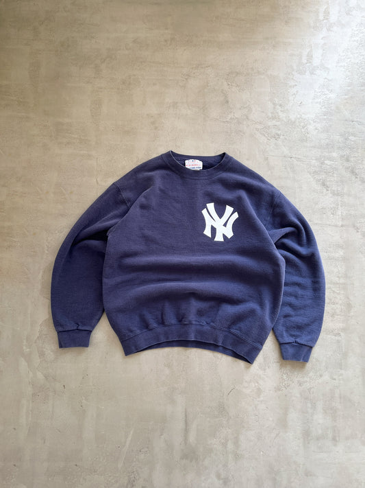 FADED NAVY YANKEES SWEATER - 1990S - M