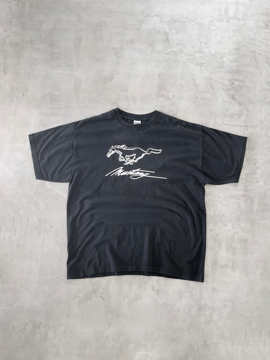 BLACK FORD MUSTANG TEE - 1990S - XL