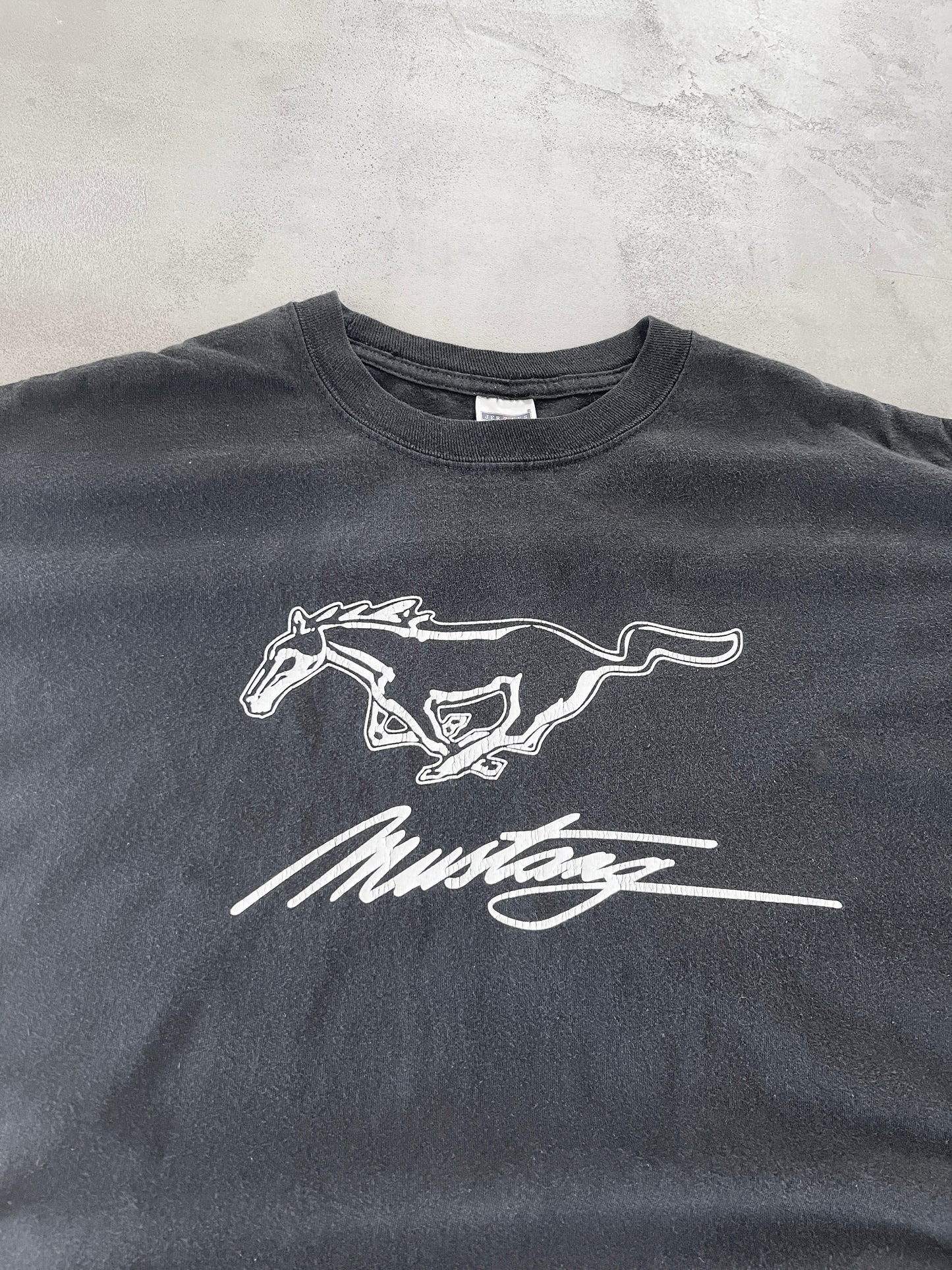 BLACK FORD MUSTANG TEE - 1990S - XL