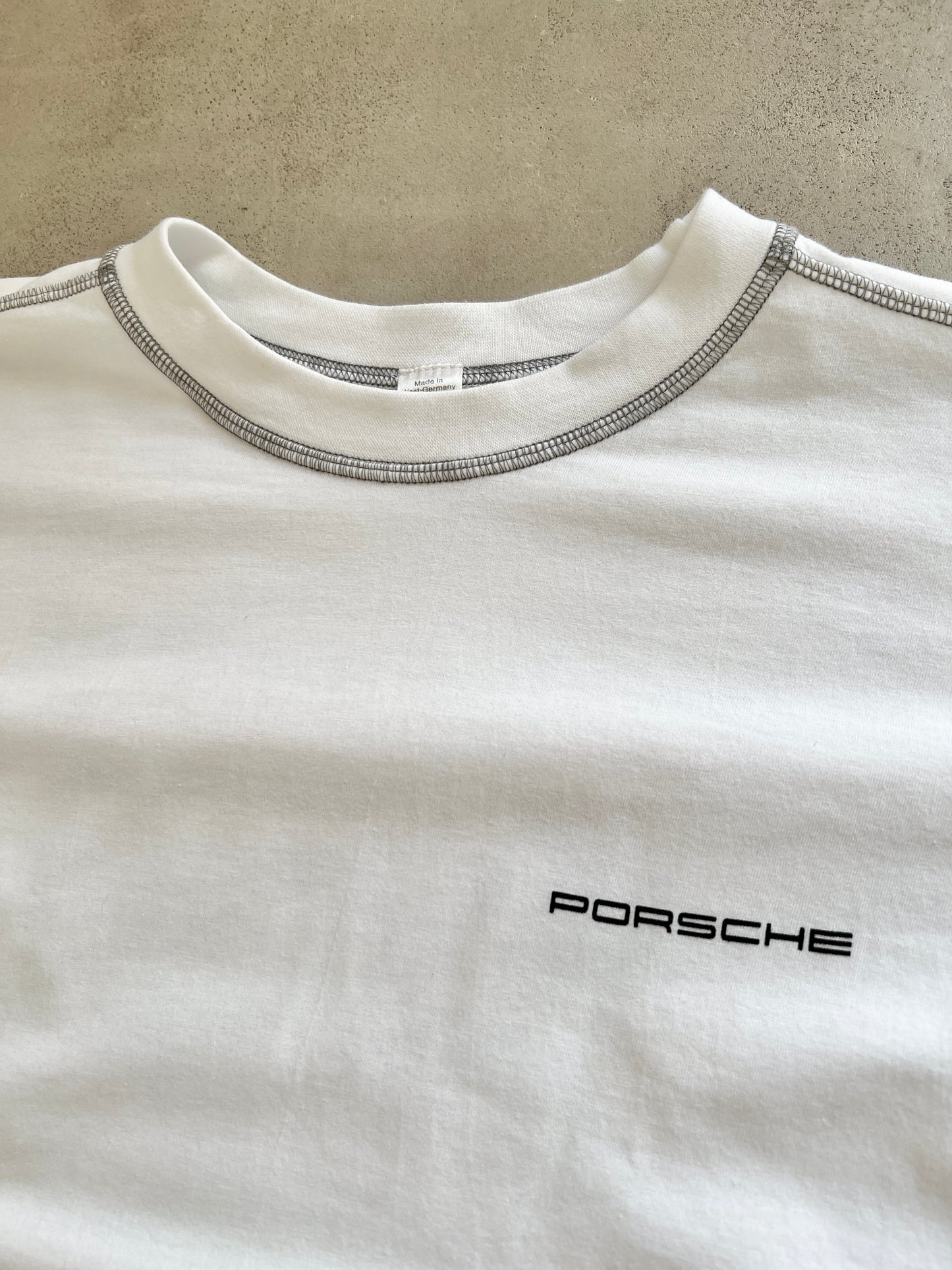 WHITE PORSCHE TEE - 2000S - S