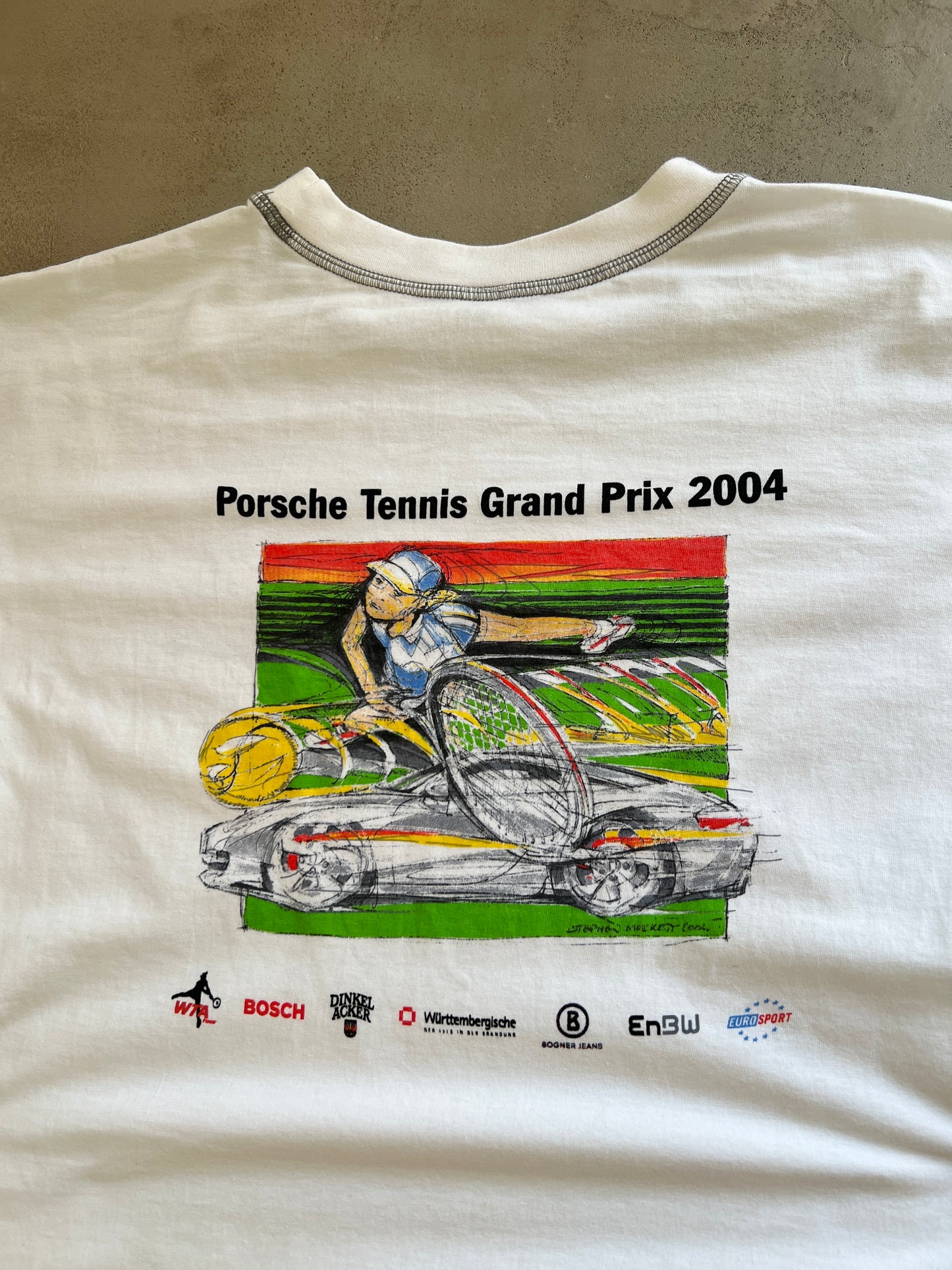 WHITE PORSCHE TEE - 2000S - S