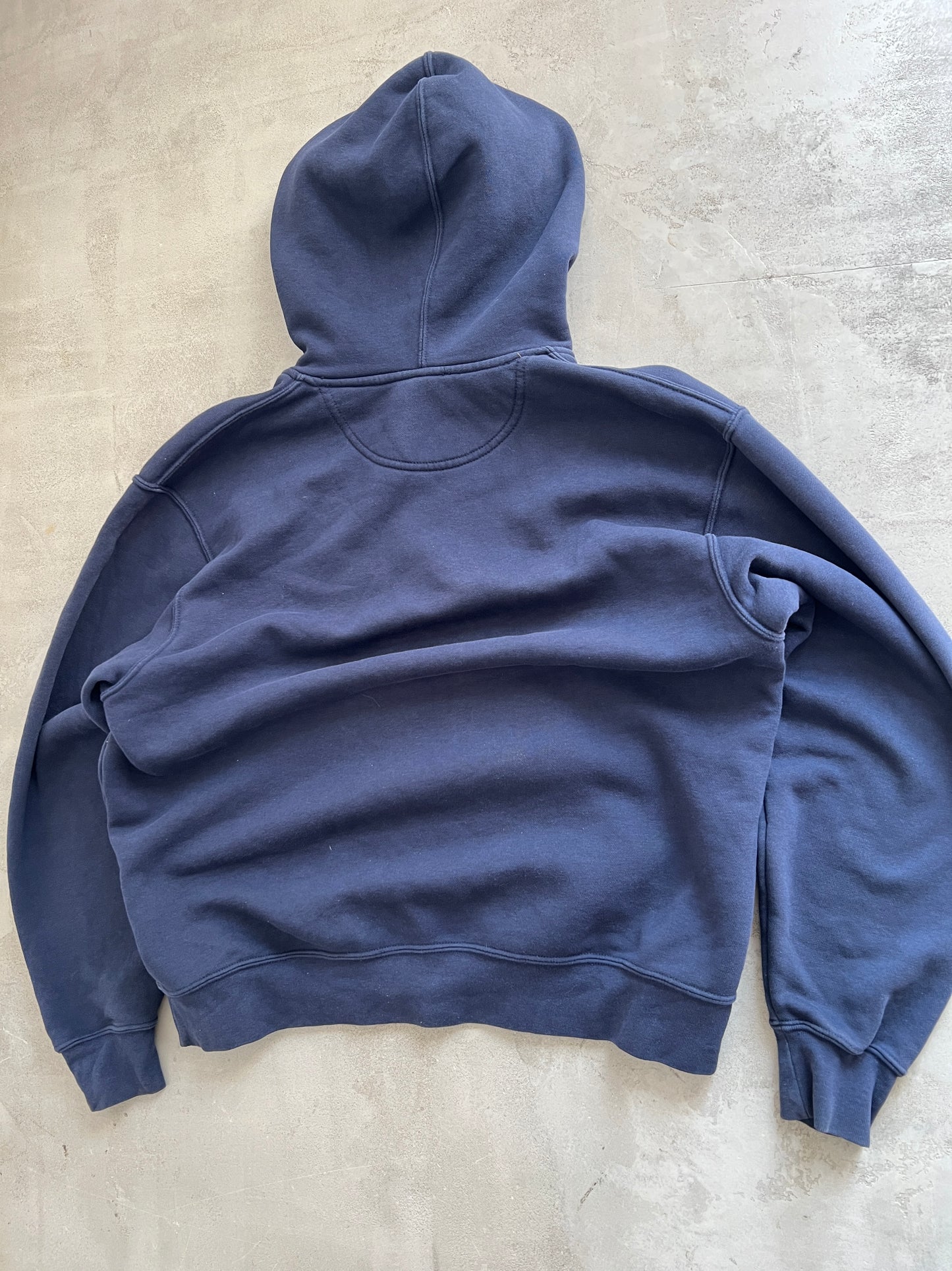 NAVY APPLE HOODIE - 1990S - L