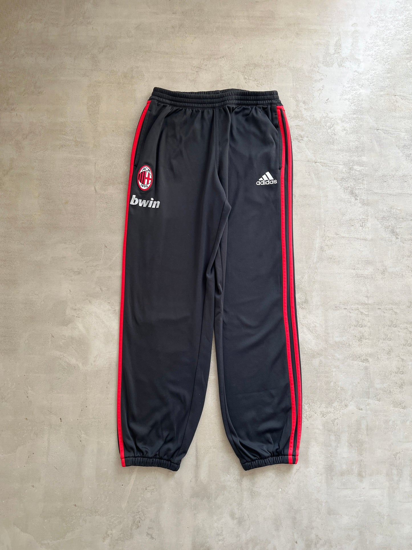 BLACK/RED AC MILAN TRACK PANTS - 2000S - M
