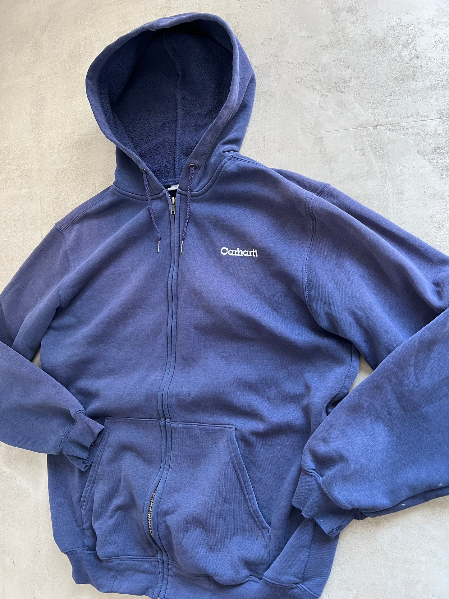 FADED CARHARTT ZIP UP HOODIE - 2000S - L