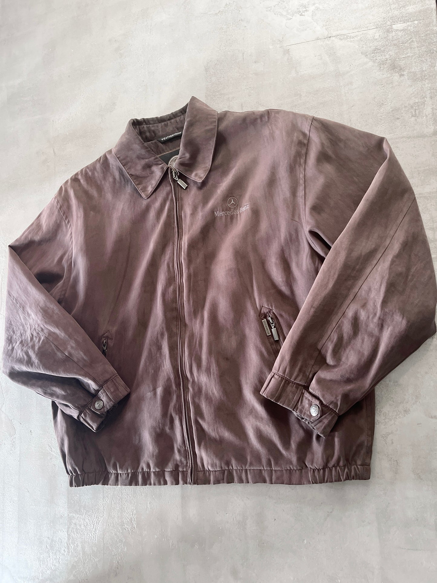 MOCHA MERCEDES BENZ JACKET - 1990S - XL/L