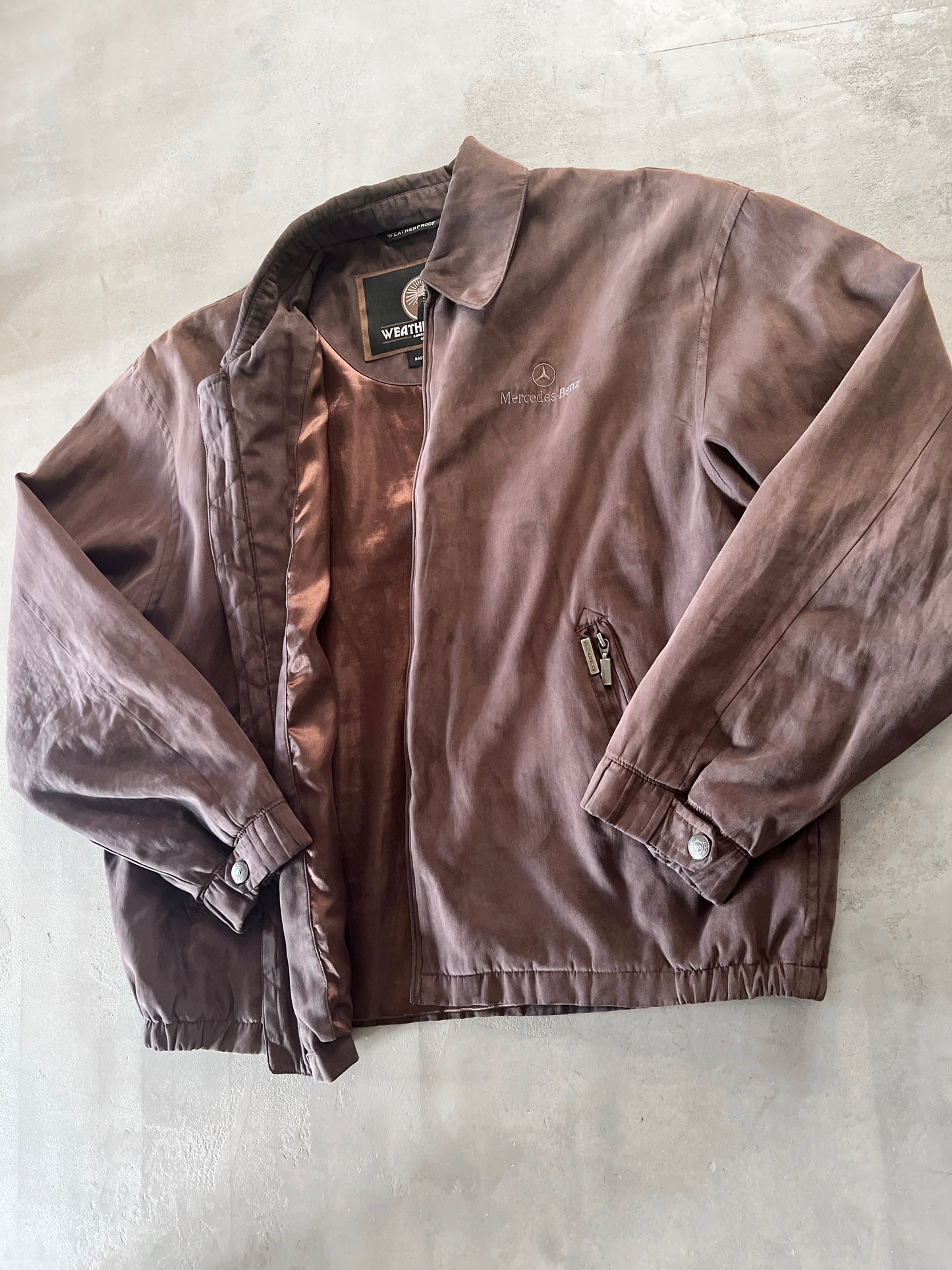 MOCHA MERCEDES BENZ JACKET - 1990S - XL/L