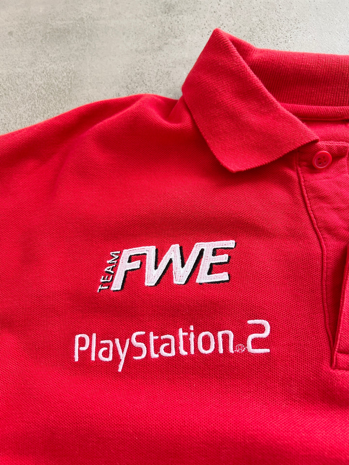 RED FERRARI RACING X PLAYSTATION POLO - 2000S - M