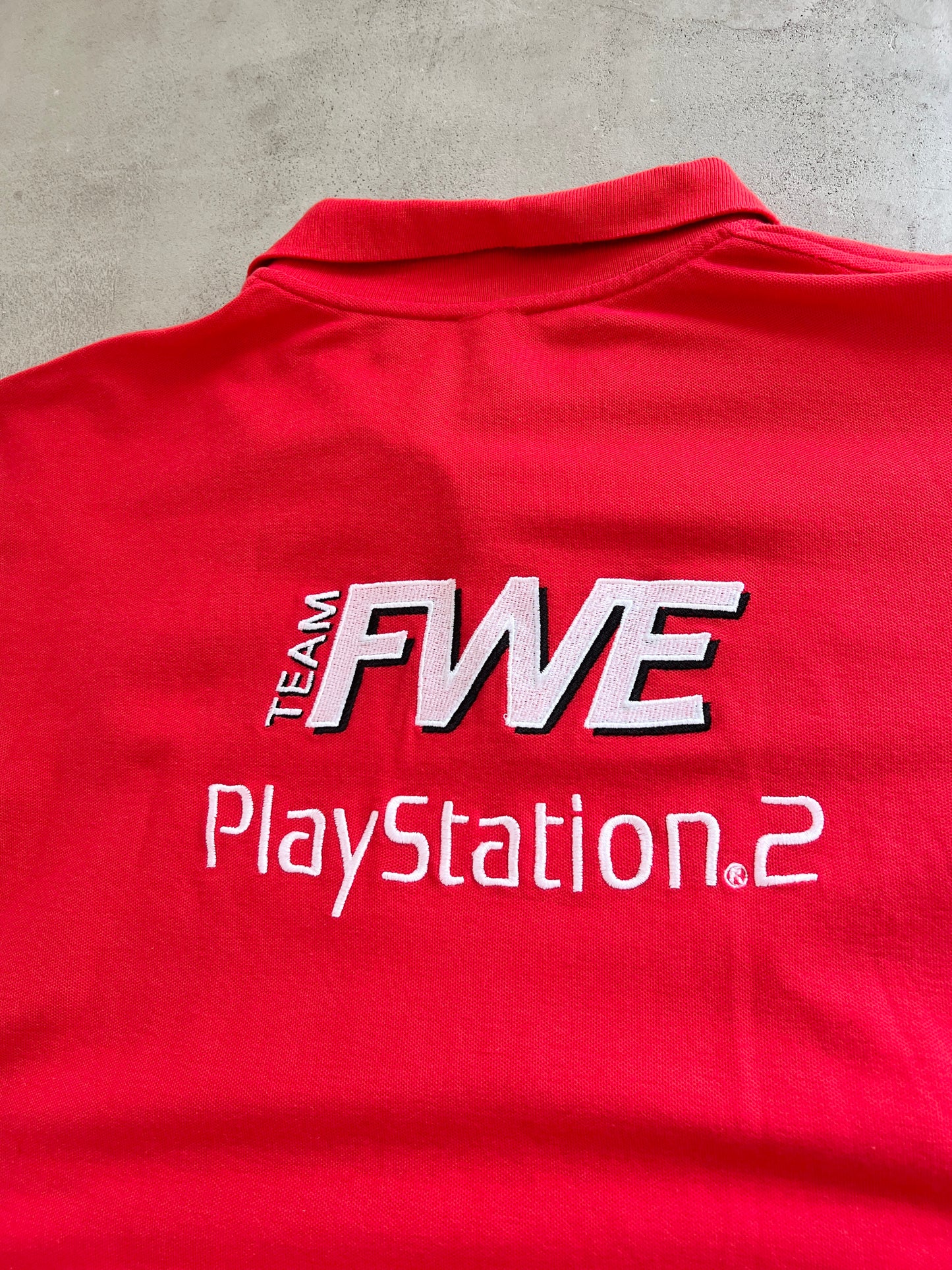 RED FERRARI RACING X PLAYSTATION POLO - 2000S - M