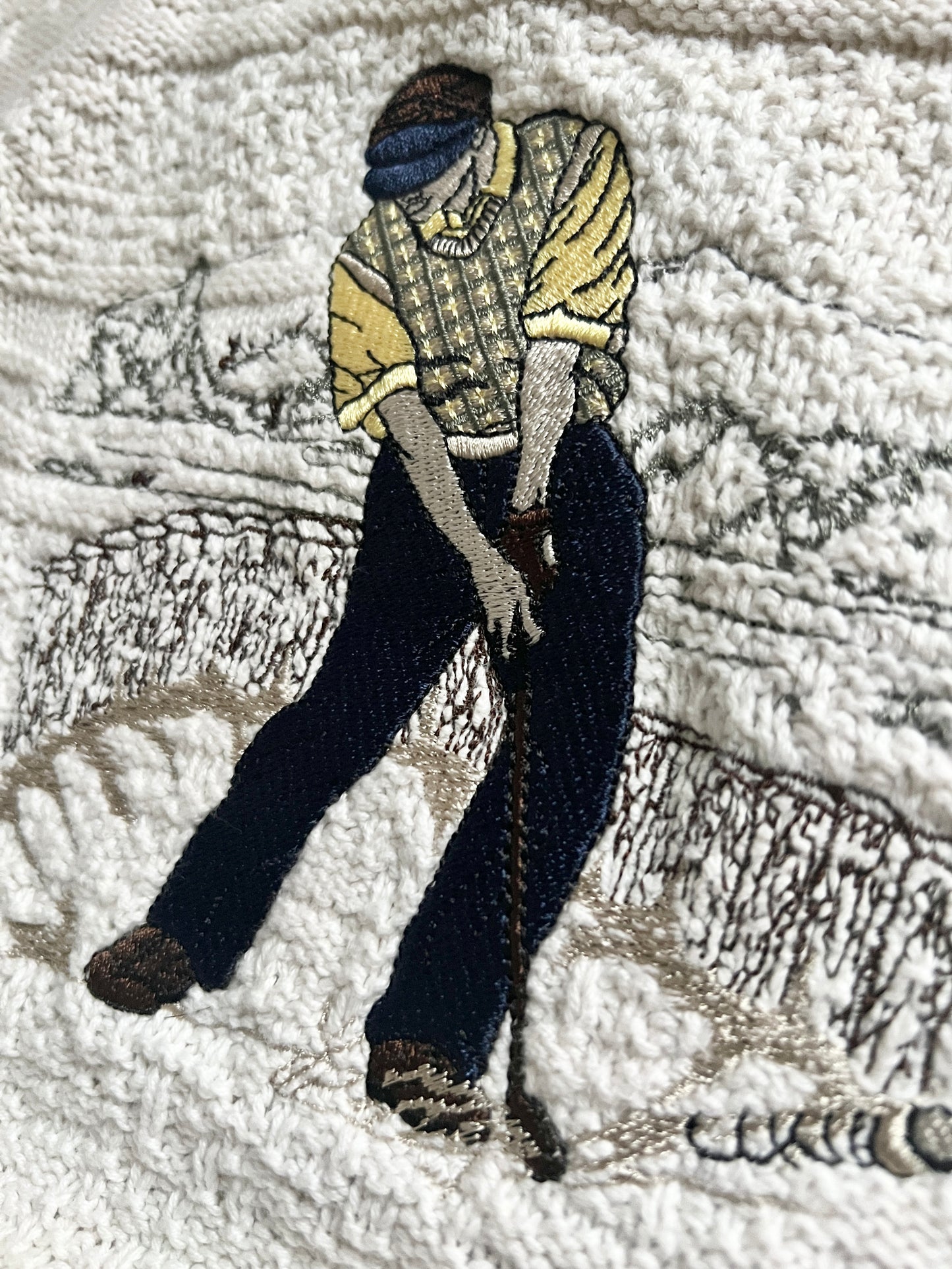 CREME GOLF KNIT SWEATER - 1990S - L