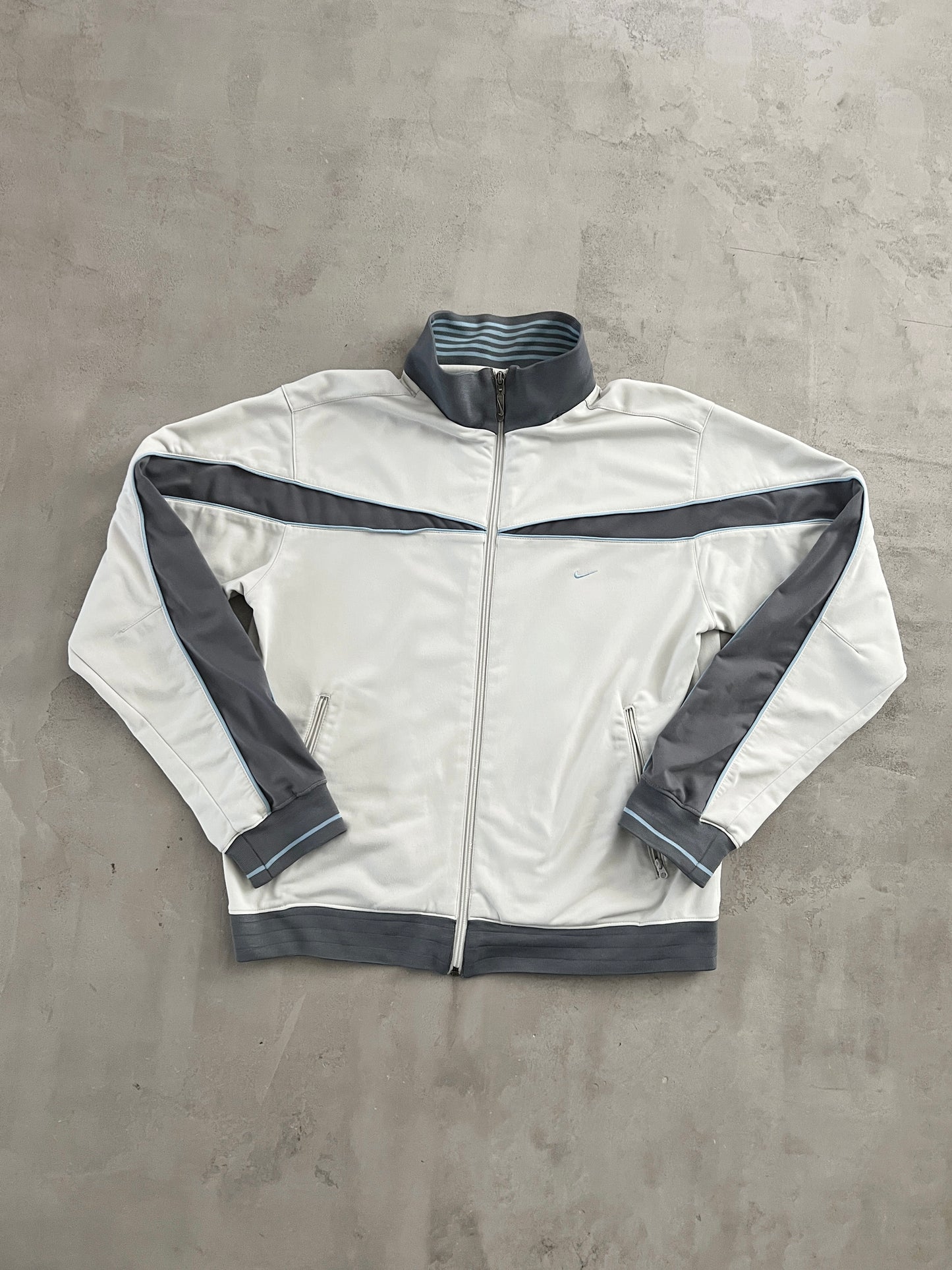 GREY/BABY BLUE NIKE JACKET - 2000S - S