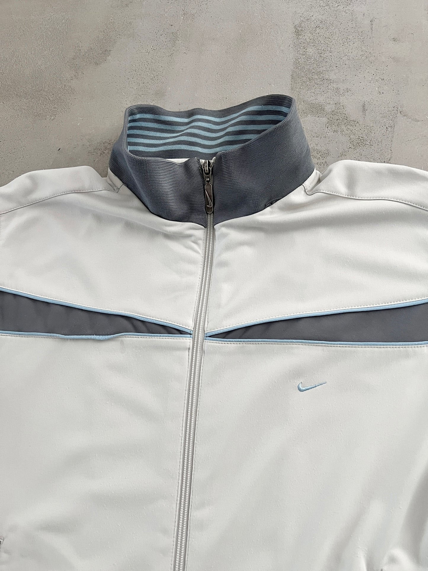 GREY/BABY BLUE NIKE JACKET - 2000S - S