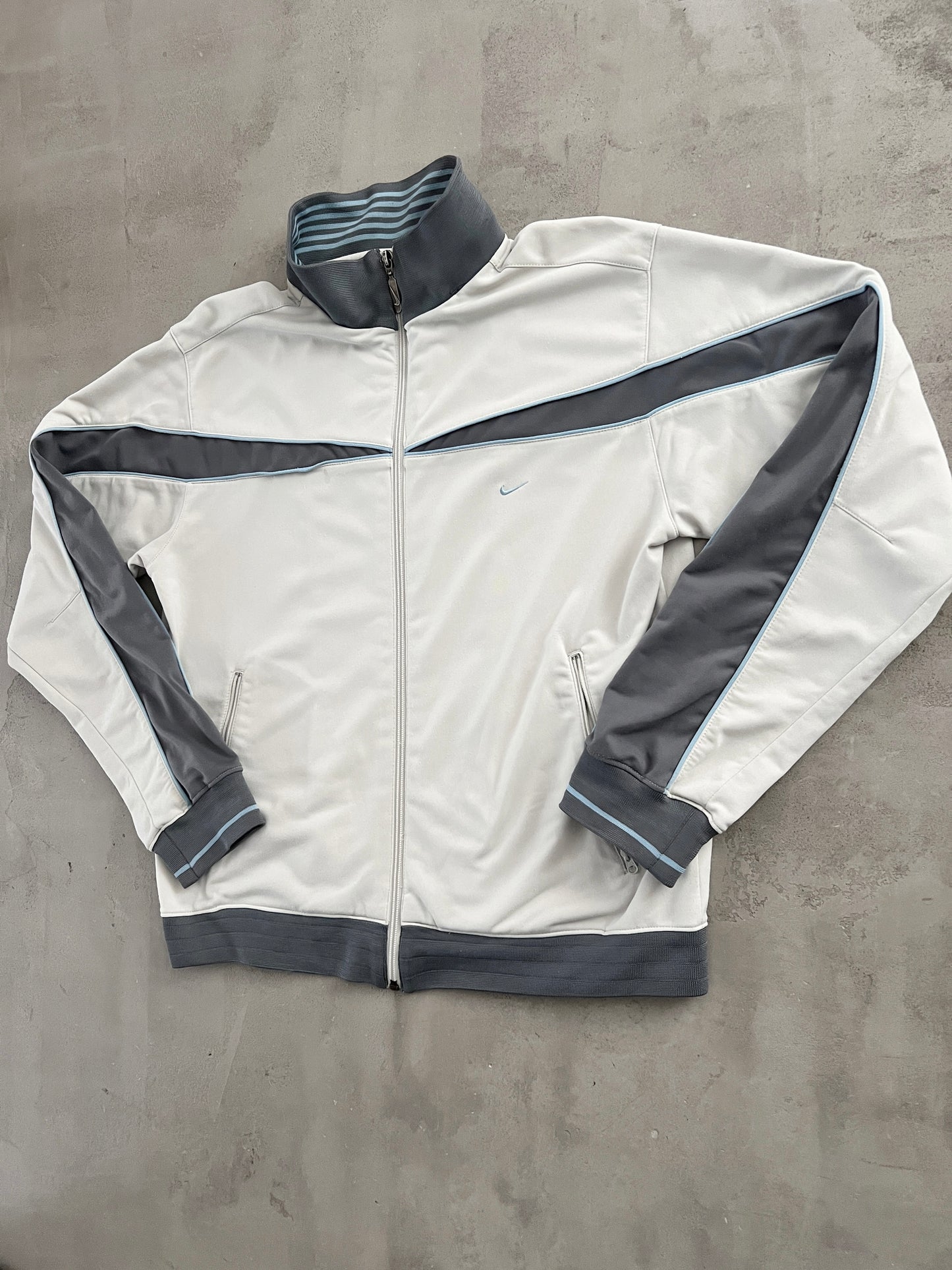 GREY/BABY BLUE NIKE JACKET - 2000S - S