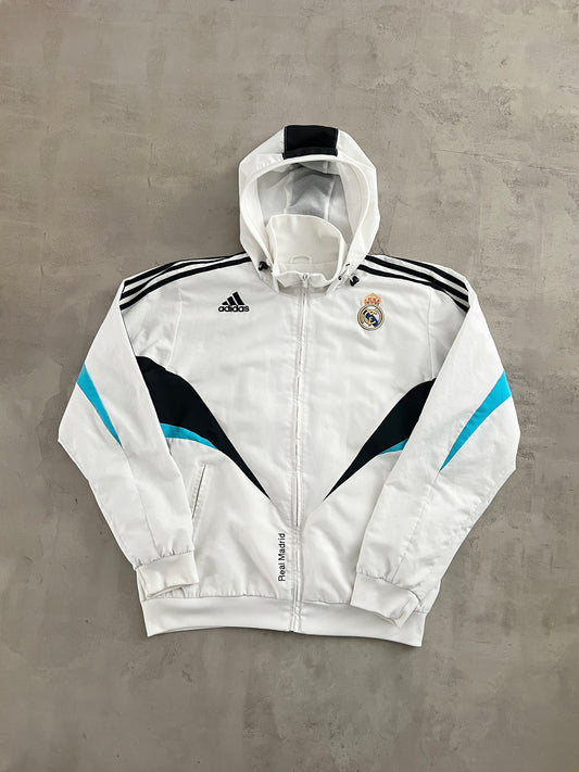 WHITE REAL MADRID TRACK JACKET - 2000S - L