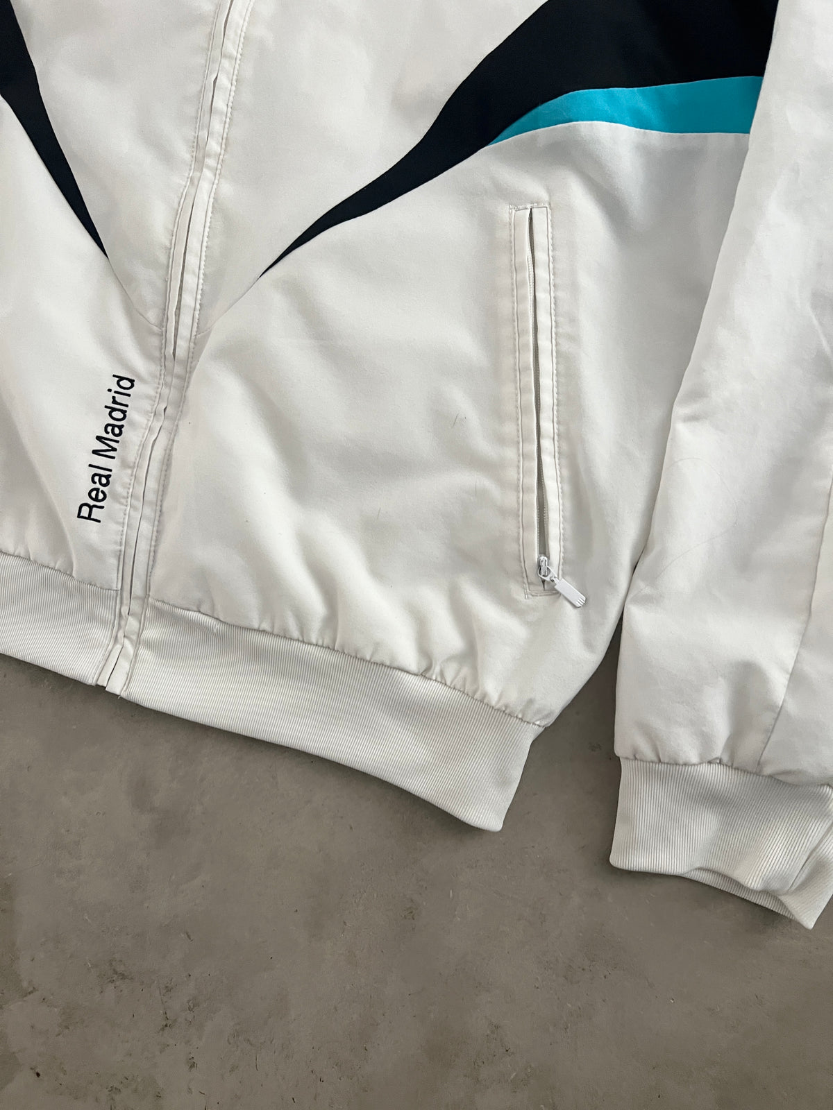 WHITE REAL MADRID TRACK JACKET - 2000S - L