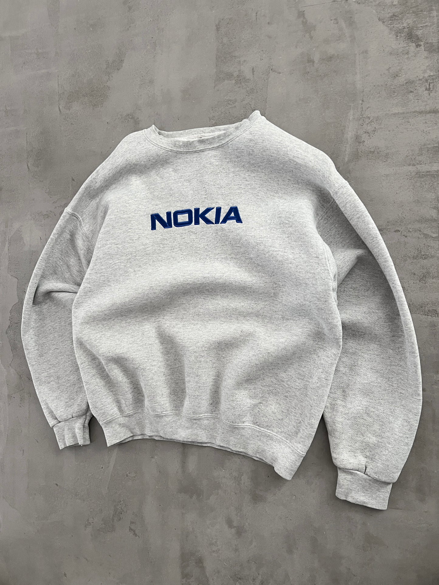 GREY NOKIA PROMO SWEATER - 1990S - M/L