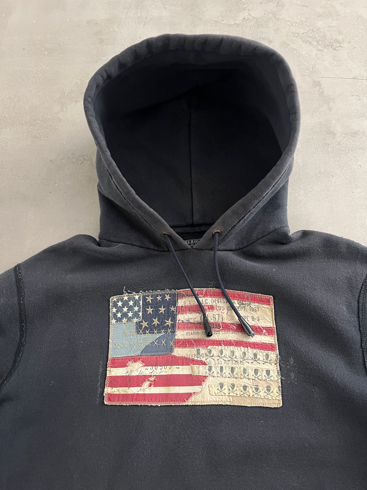 NAVY RALPH LAUREN USA HOODIE - 2000S - M/L