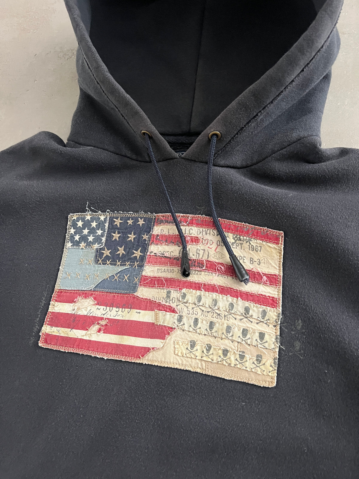 NAVY RALPH LAUREN USA HOODIE - 2000S - M/L