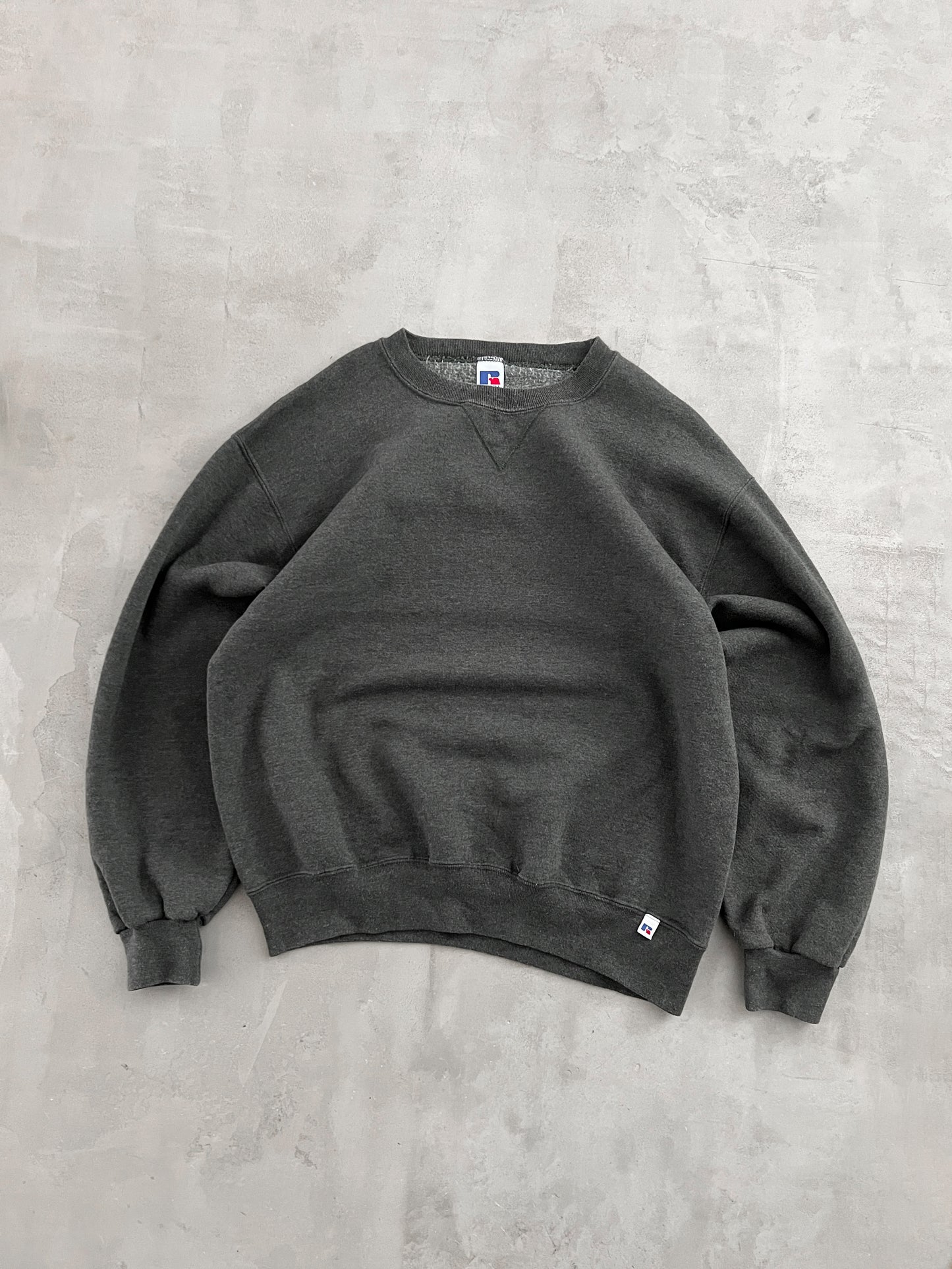 GREY RUSSELL SWEATER - 1990S - L