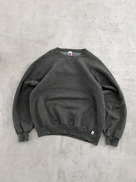 GREY RUSSELL SWEATER - 1990S - L
