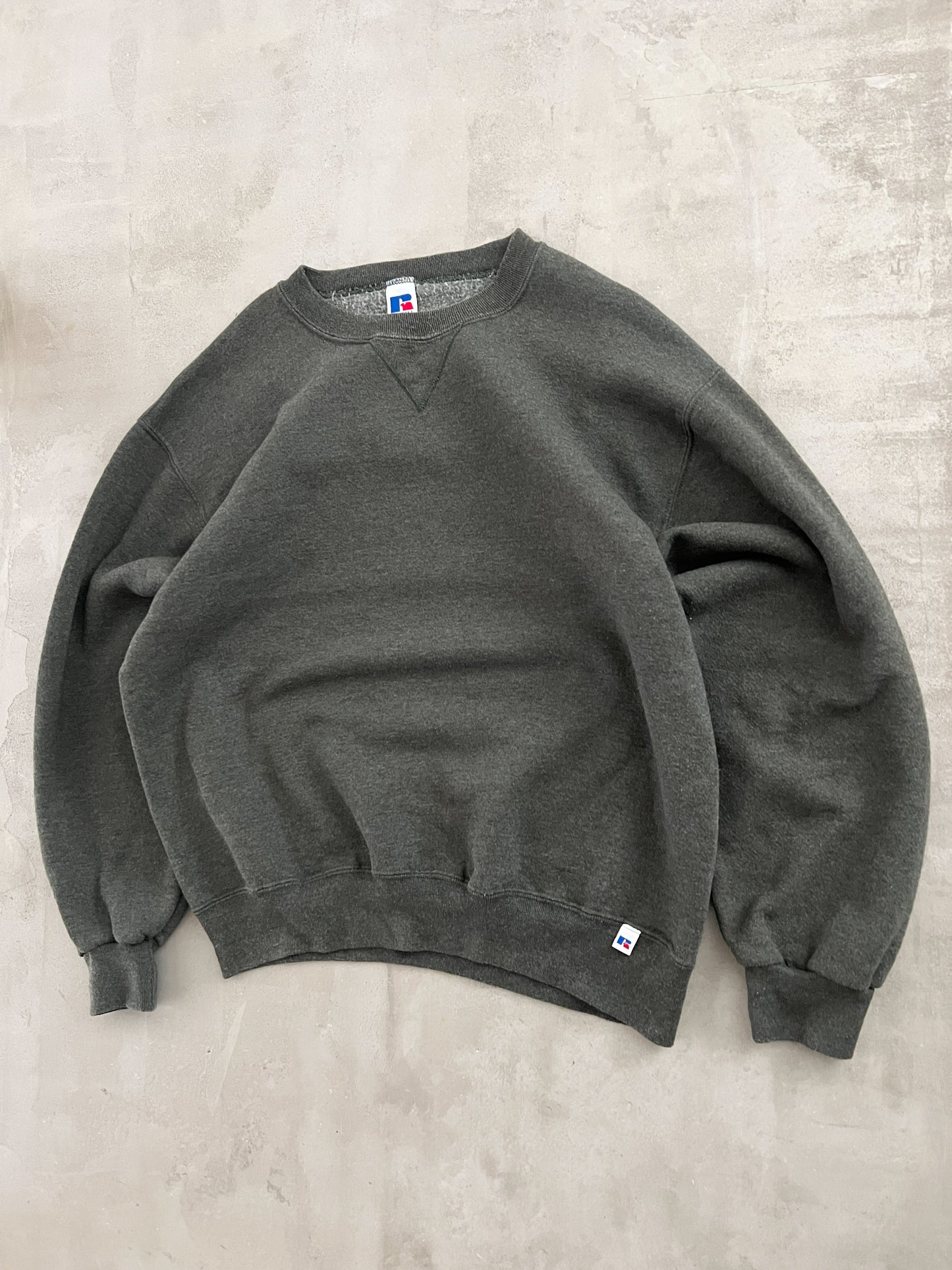 GREY RUSSELL SWEATER - 1990S - L
