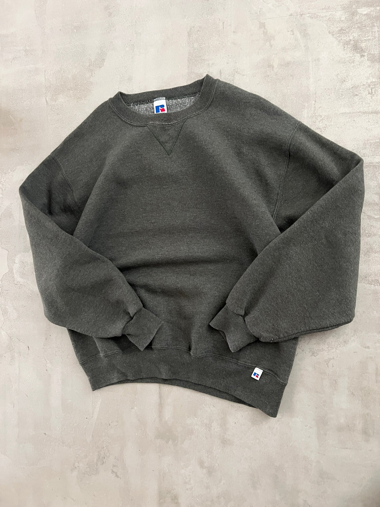 GREY RUSSELL SWEATER - 1990S - L