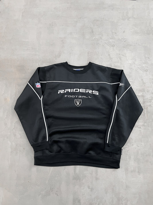 BLACK LA RAIDERS NFL SWEATER - 1990S - XL