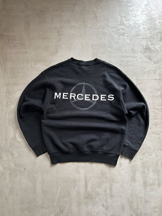 BLACK MERCEDES BENZ SWEATER - 1990S - S