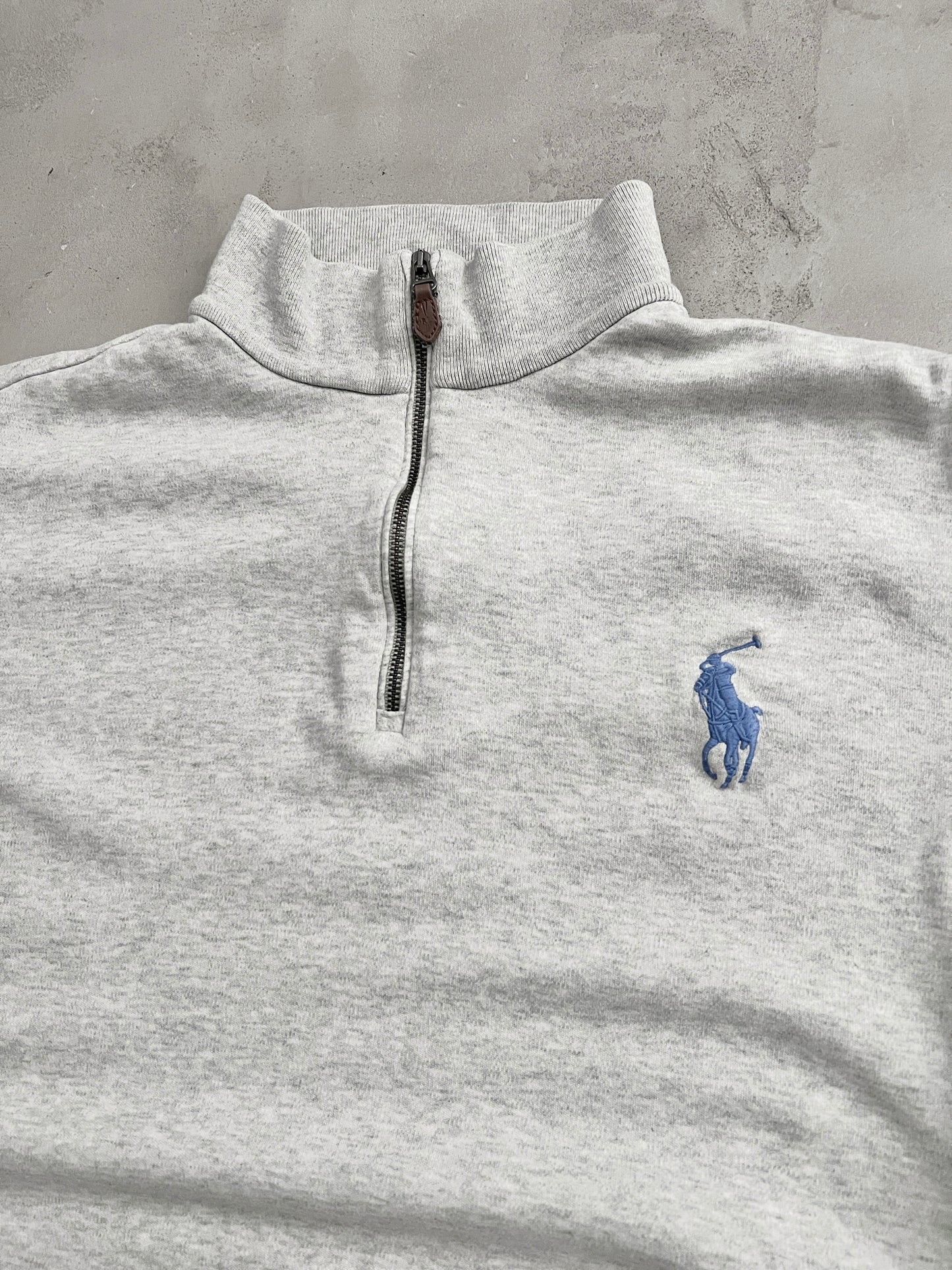 GREY POLO RALPH LAUREN HALFZIP - 2000S - M