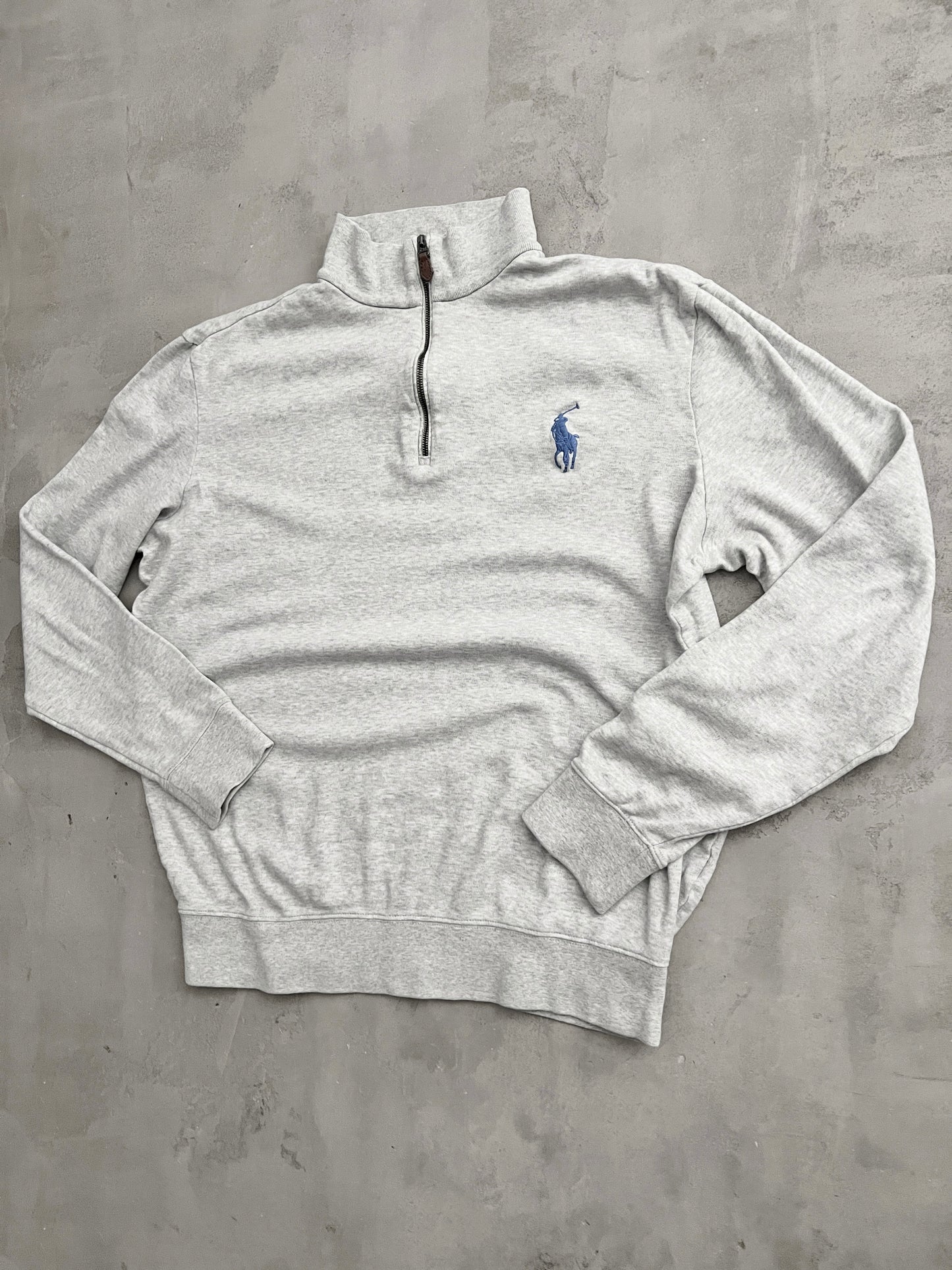 GREY POLO RALPH LAUREN HALFZIP - 2000S - M