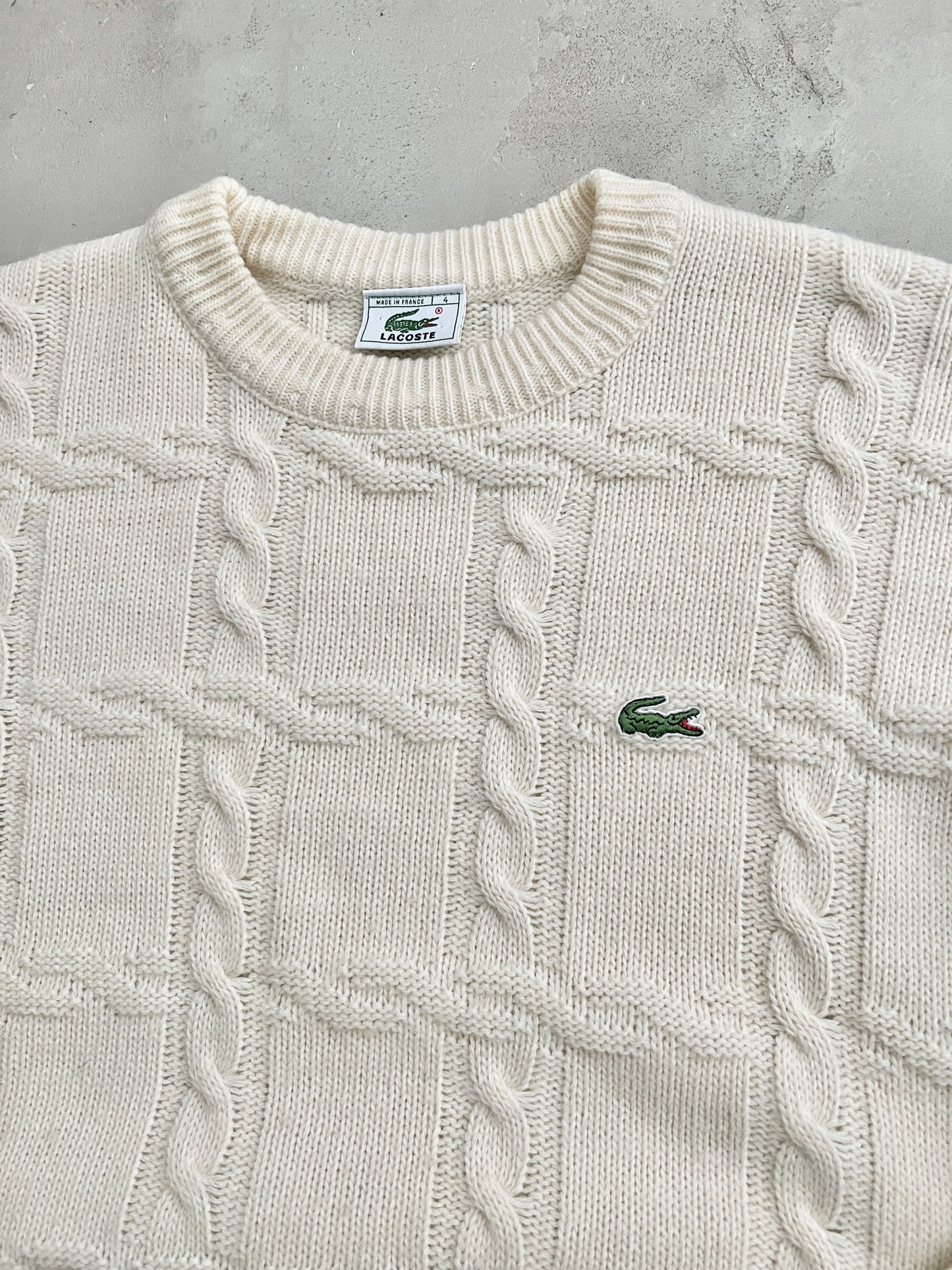CREME LACOSTE KNIT SWEATER - 2000S - S/M