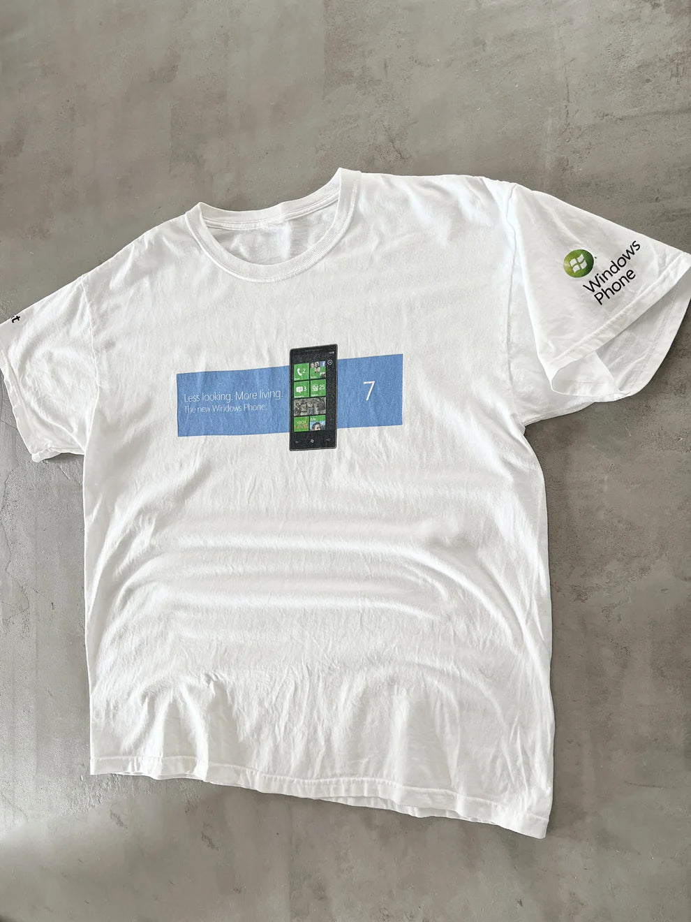 WHITE WINDOWS PHONE TEE - 2000S - L