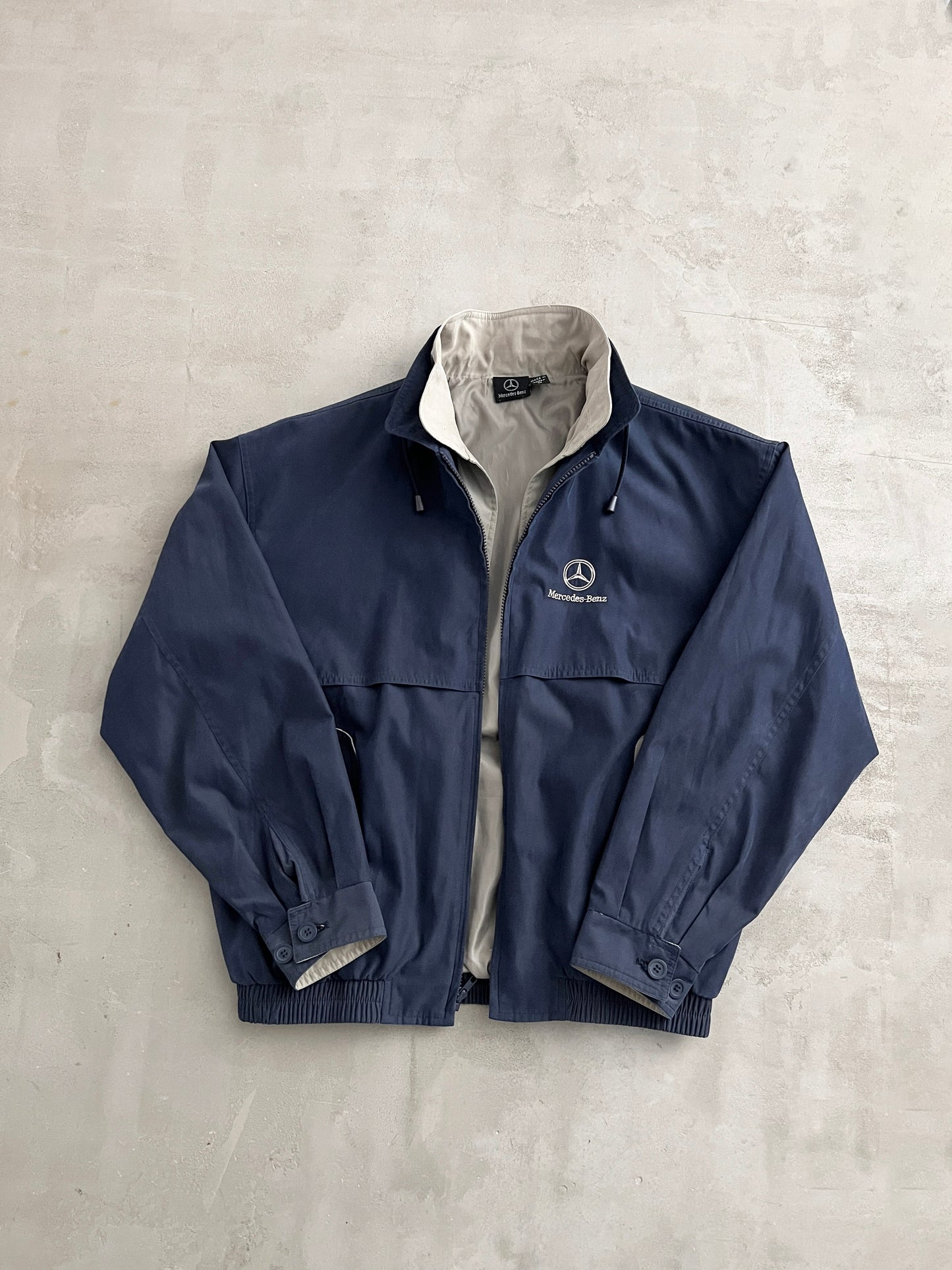 NAVY MERCEDES BENZ JACKET - 1990S - M/L