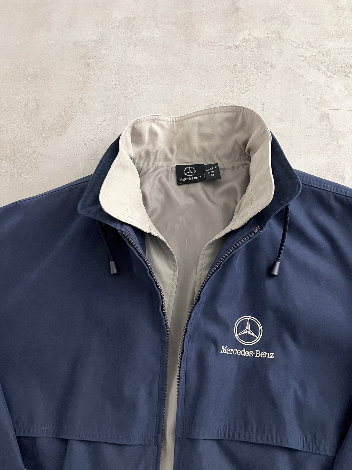 NAVY MERCEDES BENZ JACKET - 1990S - M/L