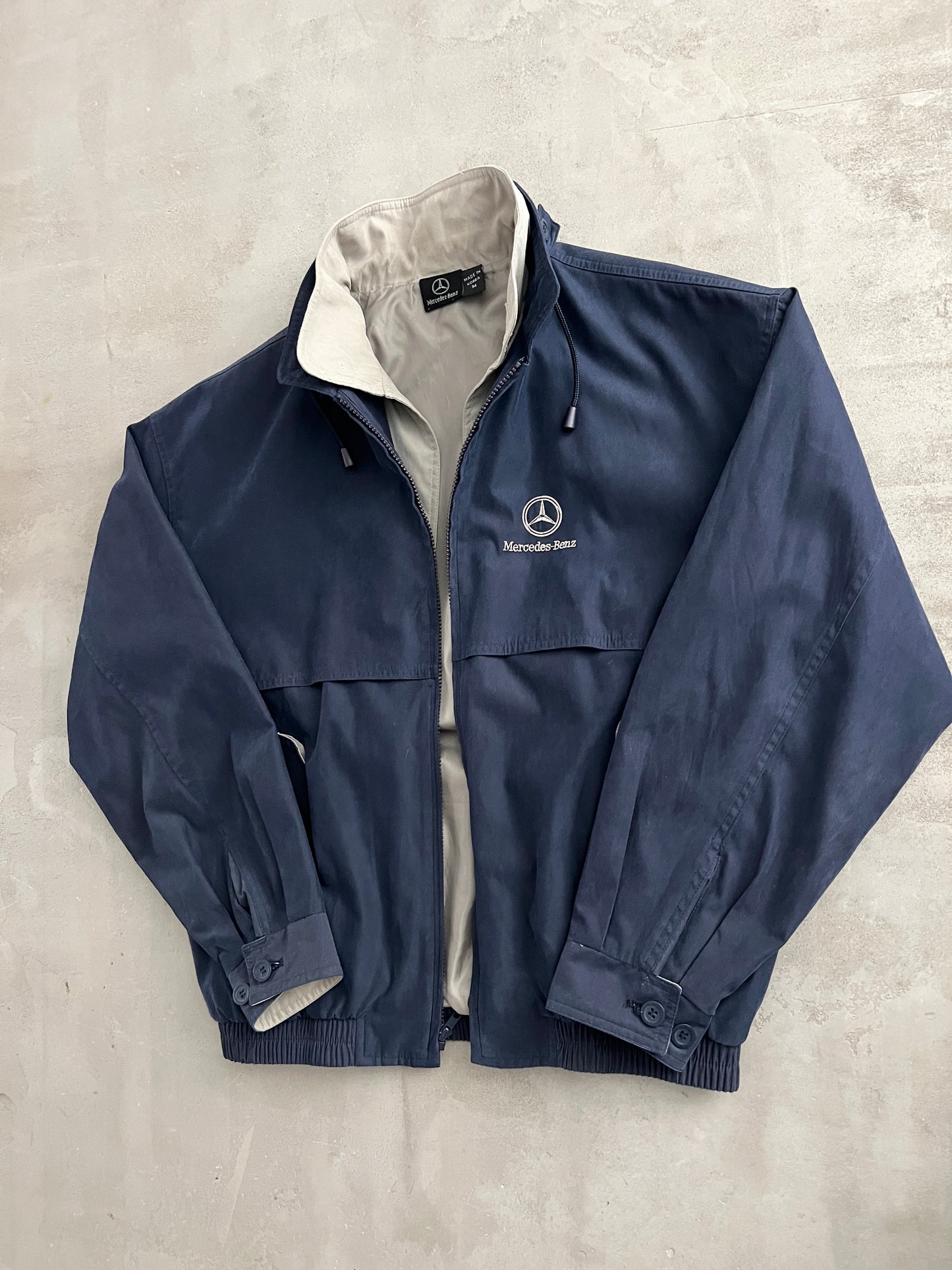 NAVY MERCEDES BENZ JACKET - 1990S - M/L