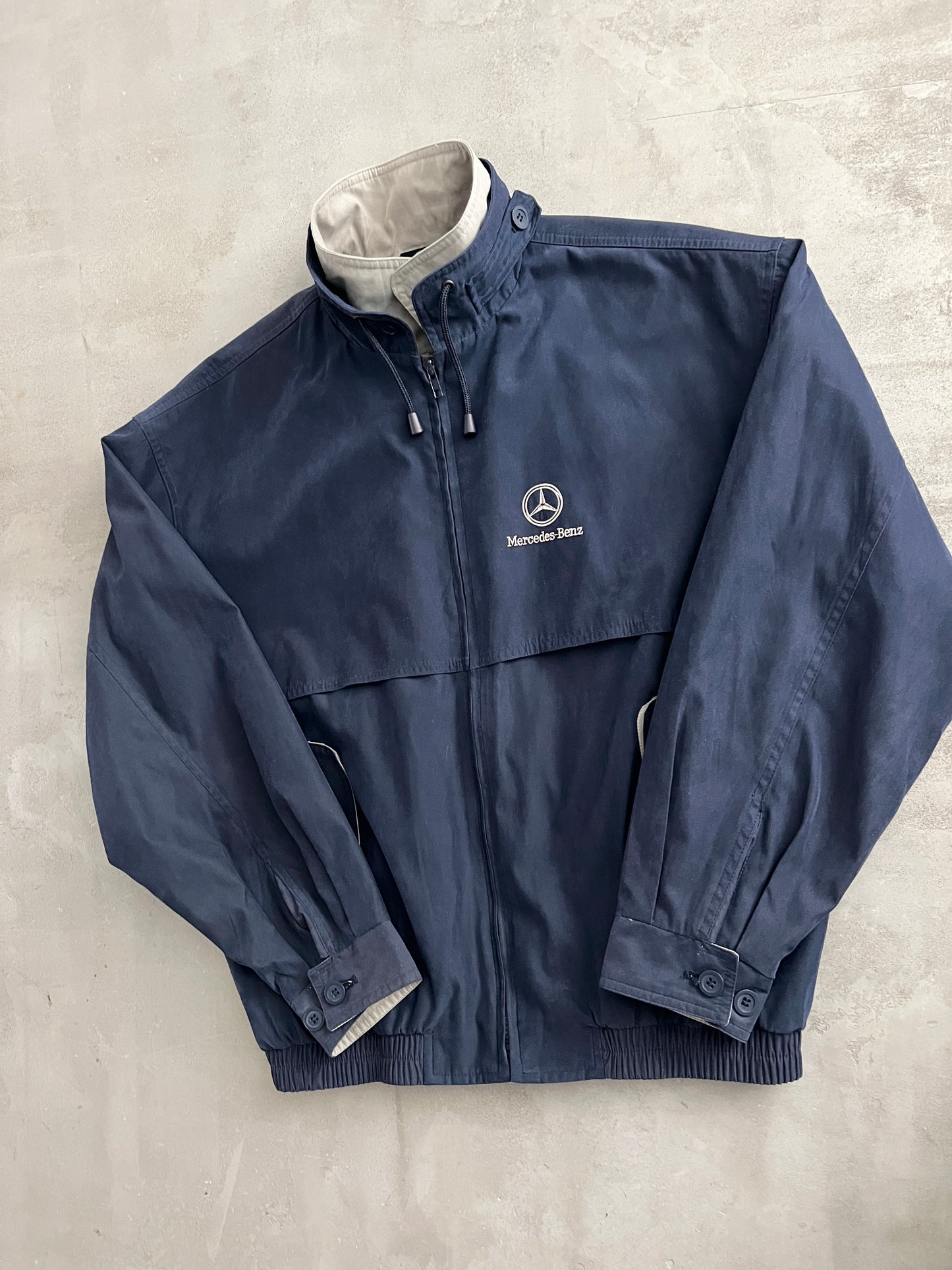 NAVY MERCEDES BENZ JACKET - 1990S - M/L