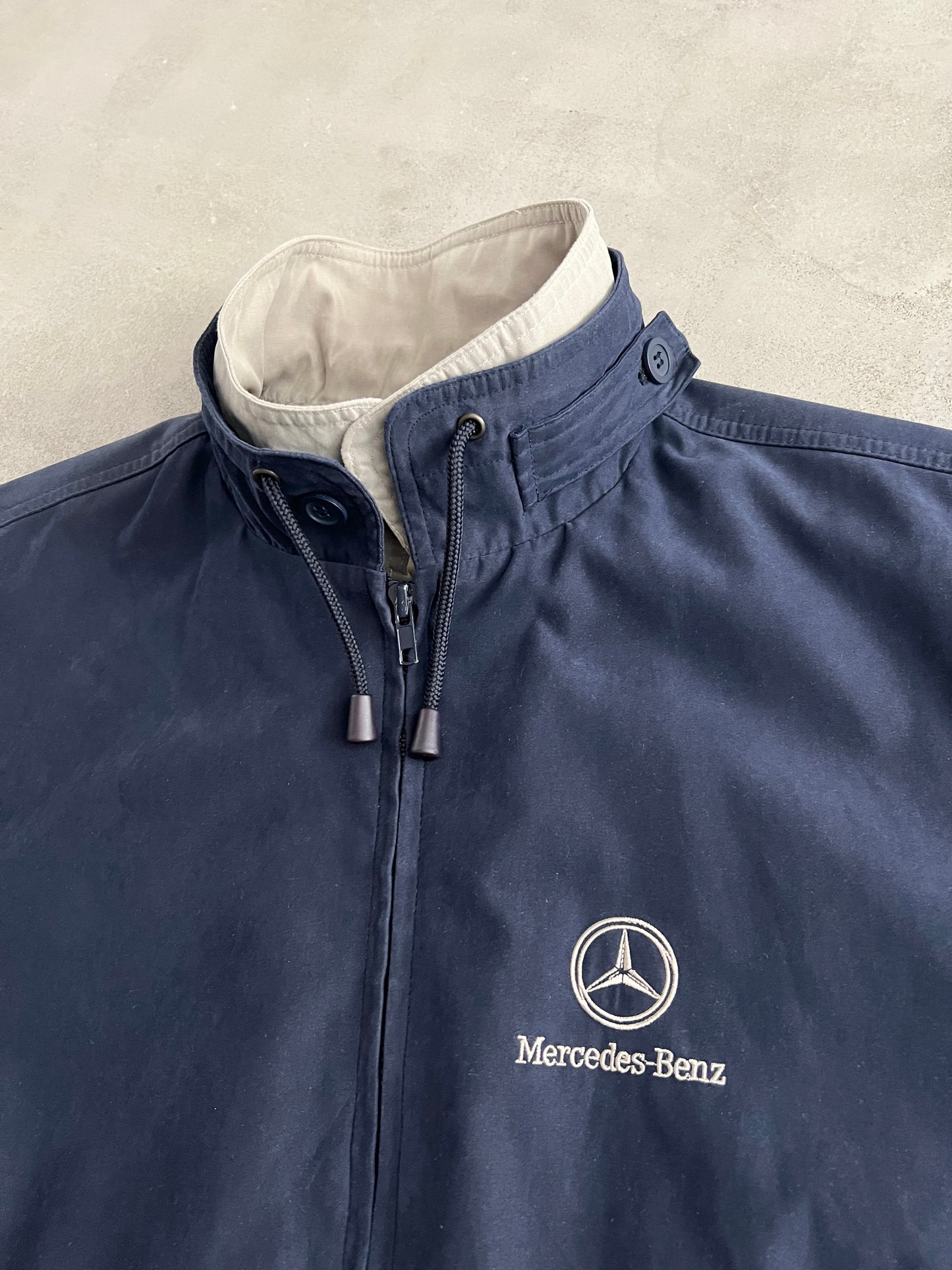 NAVY MERCEDES BENZ JACKET - 1990S - M/L