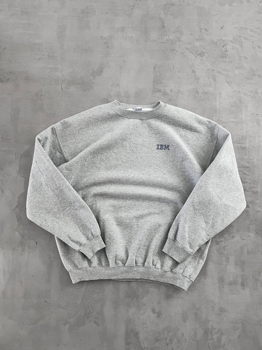 GREY IBM PROMO SWEATER - 1990S - XL