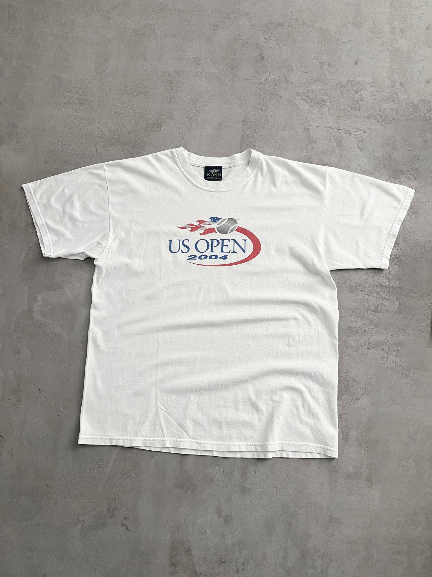 WHITE US OPEN TENNIS TEE - 2004 - XL