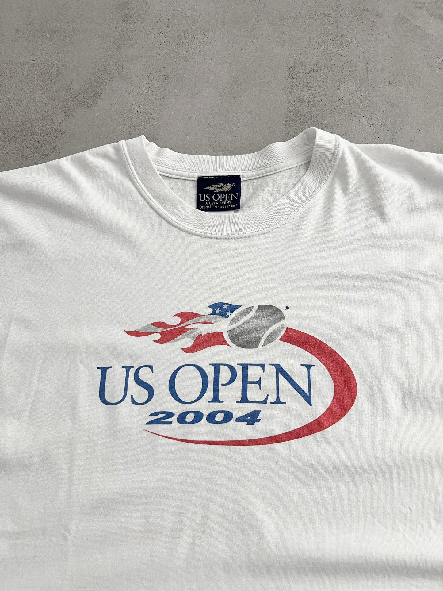 WHITE US OPEN TENNIS TEE - 2004 - XL