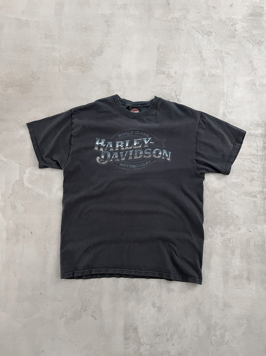 FADED BLACK HARLEY DAVIDSON TEE - 1990S - M
