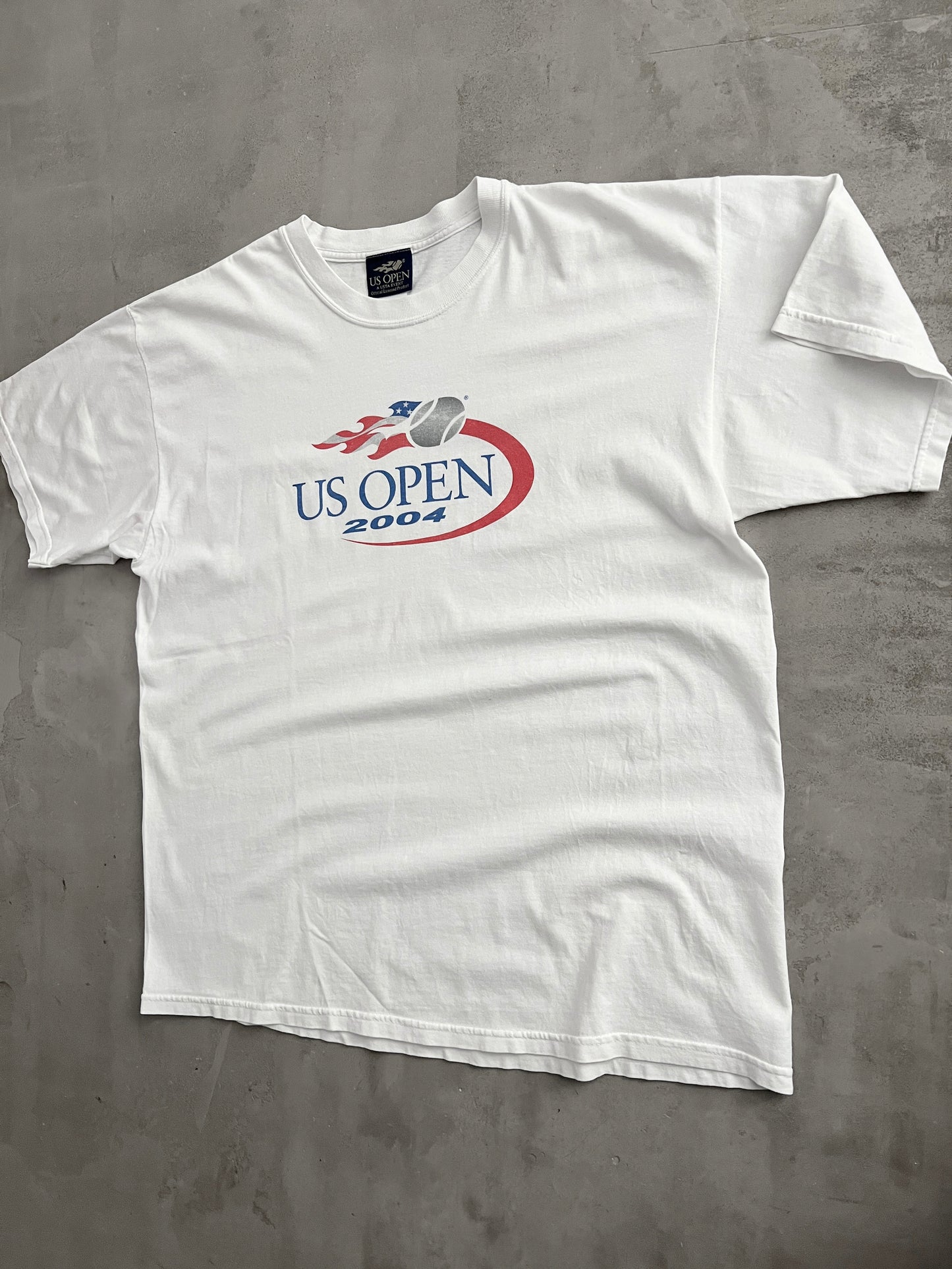 WHITE US OPEN TENNIS TEE - 2004 - XL