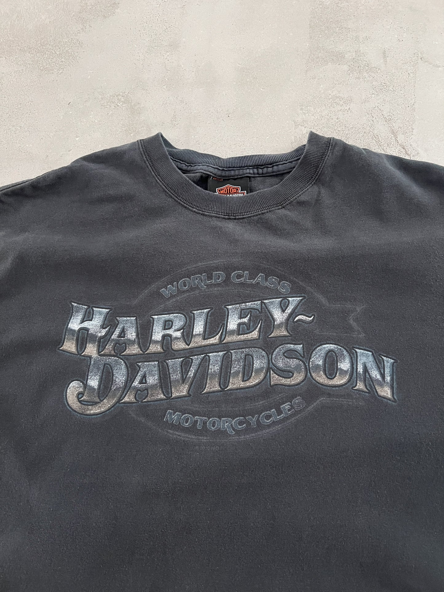 FADED BLACK HARLEY DAVIDSON TEE - 1990S - M