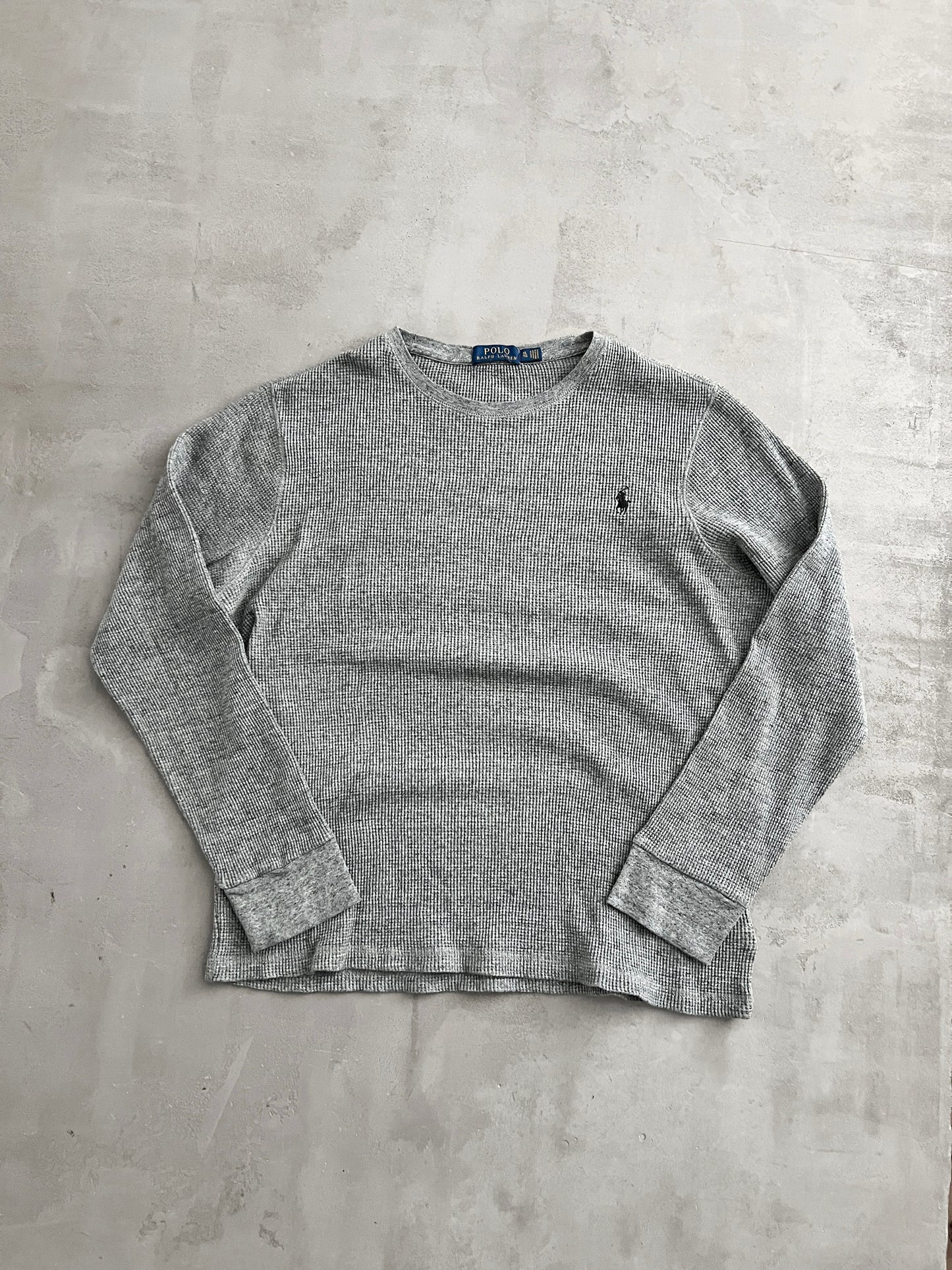 GREY RALPH LAUREN WAFFLE KNIT - 2000S - M/S