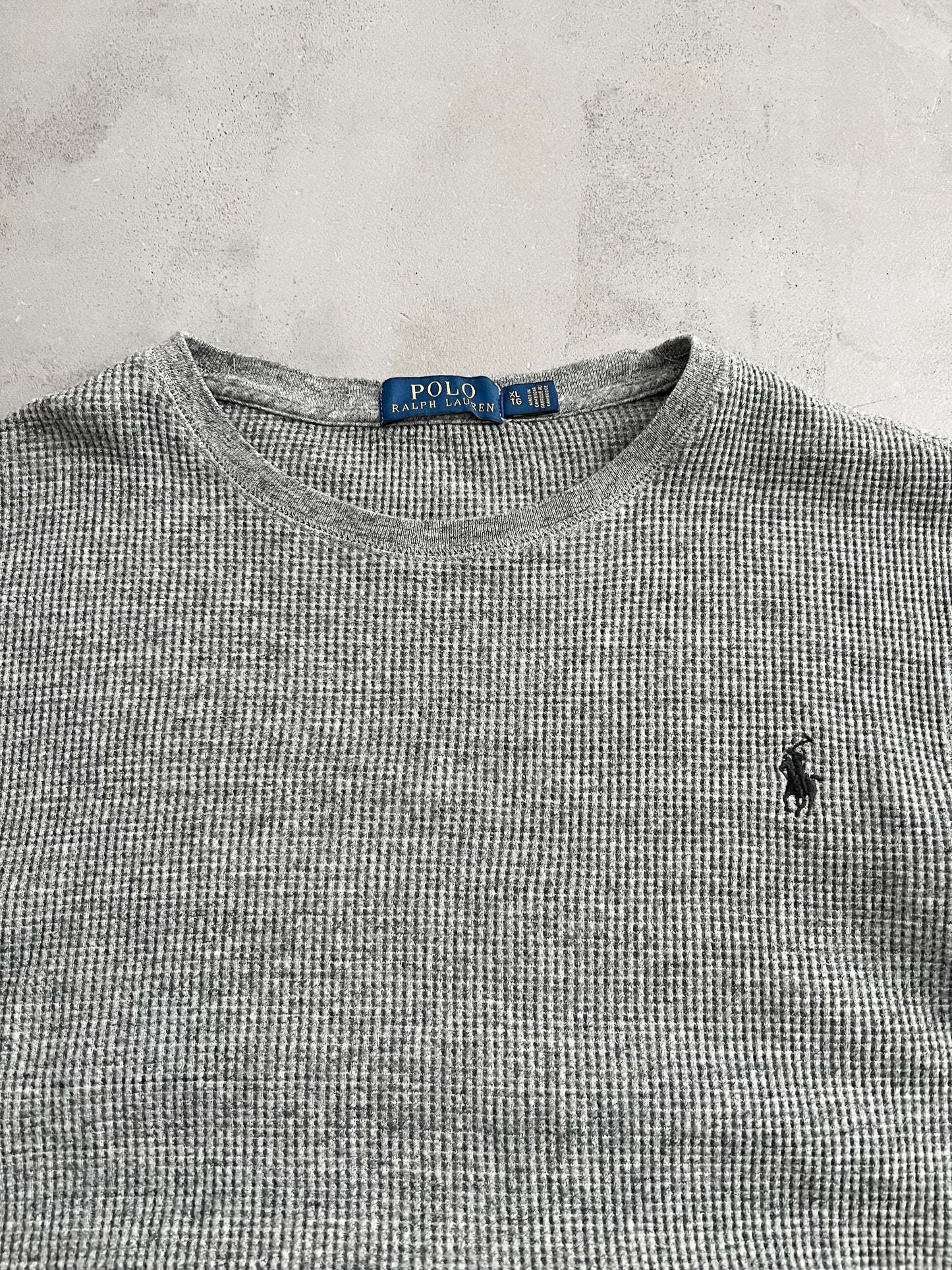 GREY RALPH LAUREN WAFFLE KNIT - 2000S - M/S