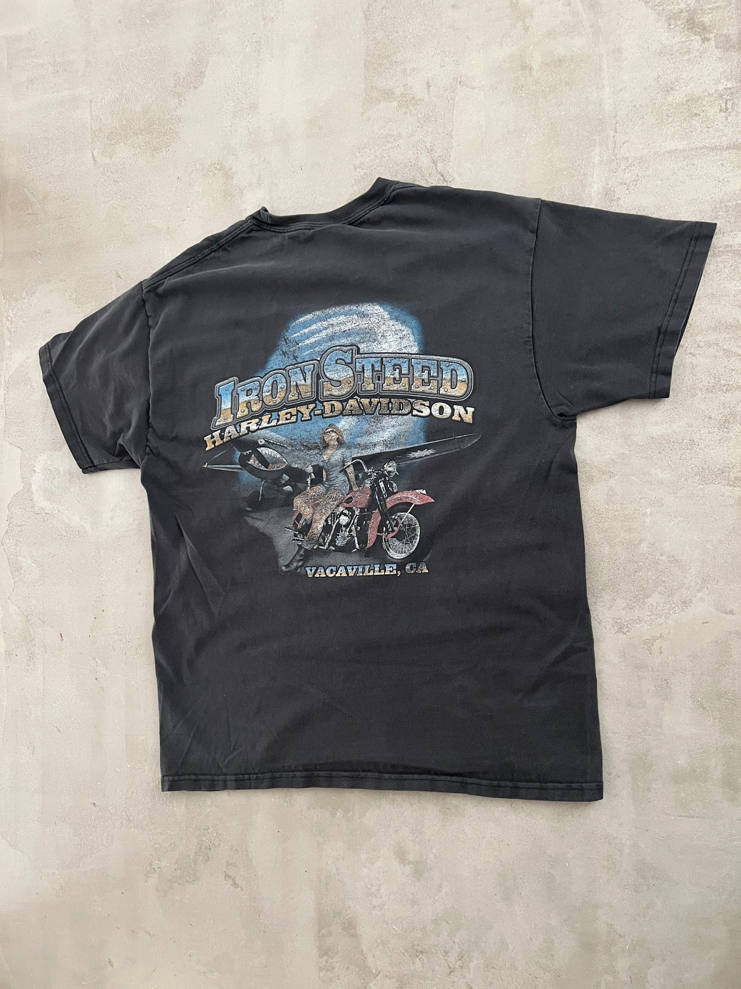 FADED BLACK HARLEY DAVIDSON TEE - 1990S - M