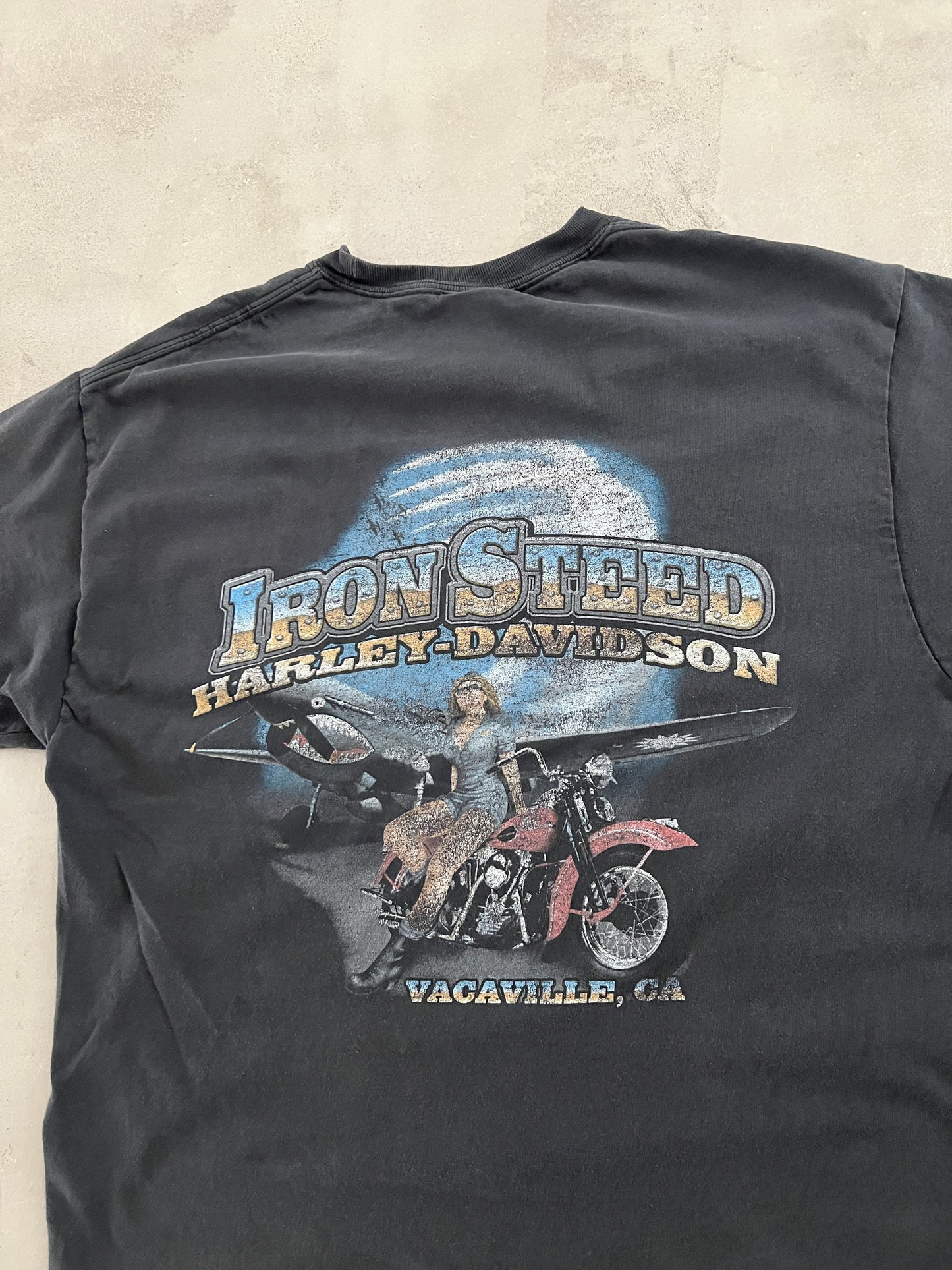FADED BLACK HARLEY DAVIDSON TEE - 1990S - M